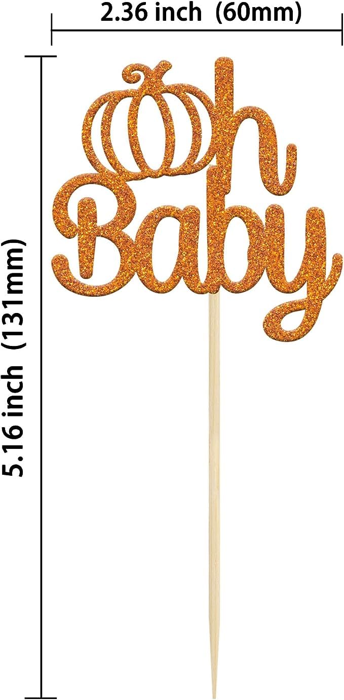 Confect Glitter Cupcake & Cake Toppers - Oh Baby Thanksgiving Cake Decorations (1Pc) | Perfect for Baby Showers, Birthday Parties & Holiday Desserts