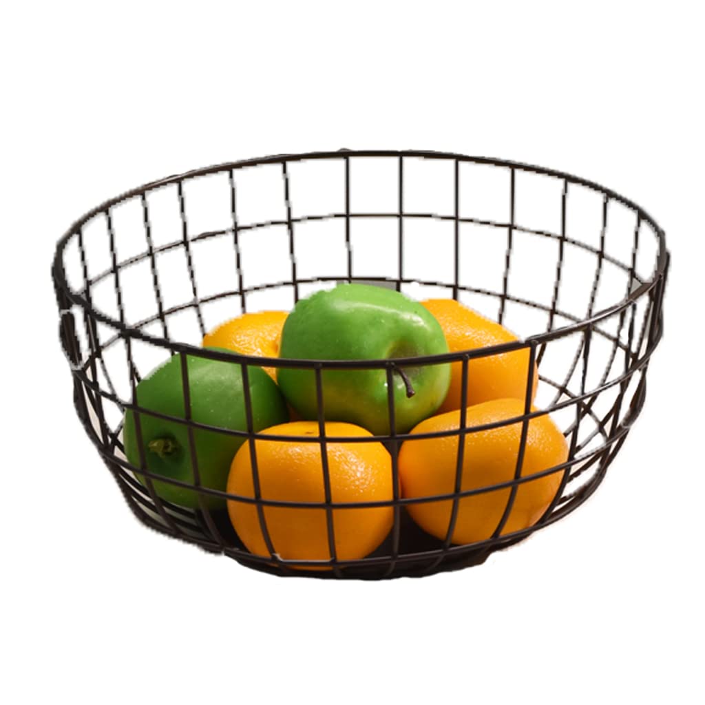 Large Modern Fruit Basket - 12 Inch Bronze Kitchen Countertop Bowl for Snacks, Bread & Fruit Display - Perfect for Dining Table, Party Serving & Home Decor