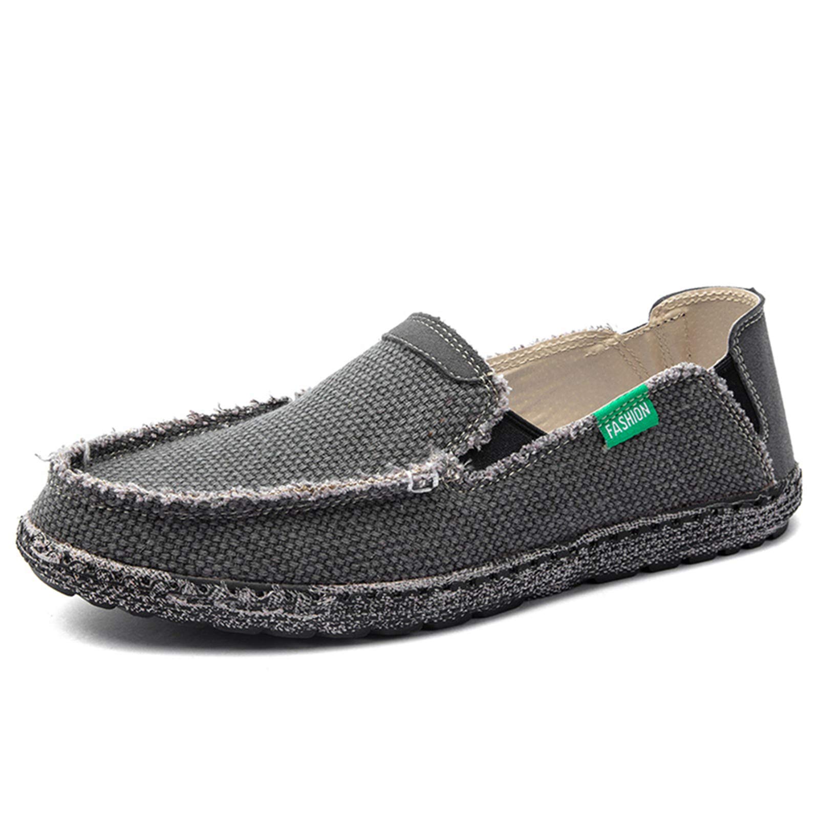 JAMONWU Men's Slip-On Canvas Loafers - Breathable Casual Boat Shoes for Men, Vintage Deck Shoes with Comfortable Sole | Perfect for Summer, Beach, Walking & Travel