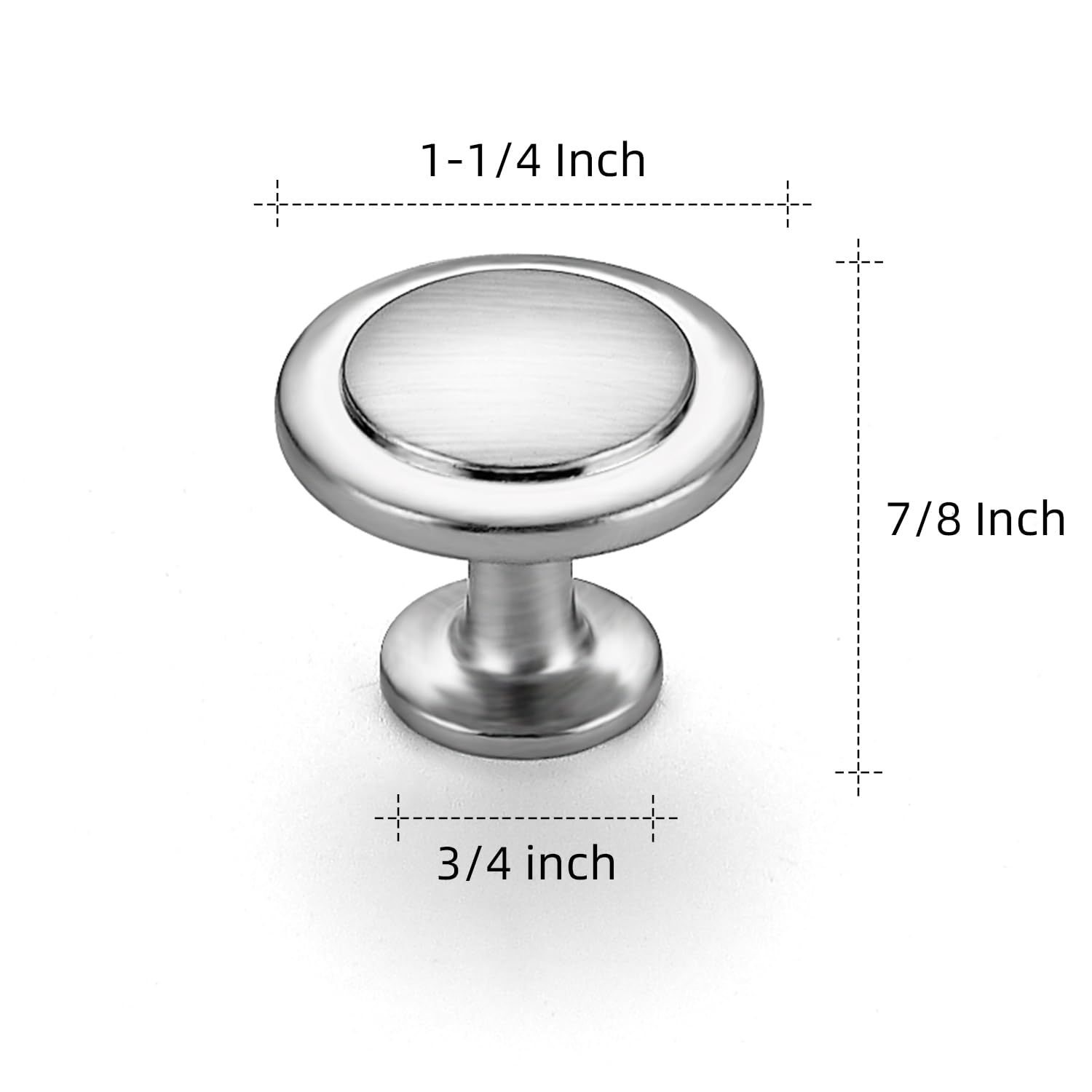 10 Pack 1-1/4 Inch Brushed Nickel Cabinet Knobs - Zinc Alloy Drawer Pulls & Dresser Handles for Kitchen, Bathroom & Bedroom Furniture (Durable & Stylish Hardware for Cabinets, Doors & Drawers)