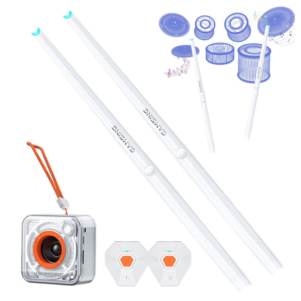 Electric Air Drum Sticks Set with Bluetooth Speaker, 8 Drum Sounds & Pedals - Portable Silent Practice Kit for Beginner Drummers - Perfect for Home Practice, Studio Sessions & Musical Gift Ideas
