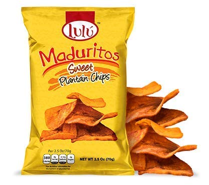 LULU Maduritos Sweet Plantain Chips - Gluten-Free, Non-GMO, Vegan Snack - 2.5oz Bags (Pack of 24, 60oz Total) - Perfect for School Lunches, Road Trips & Healthy Snacking