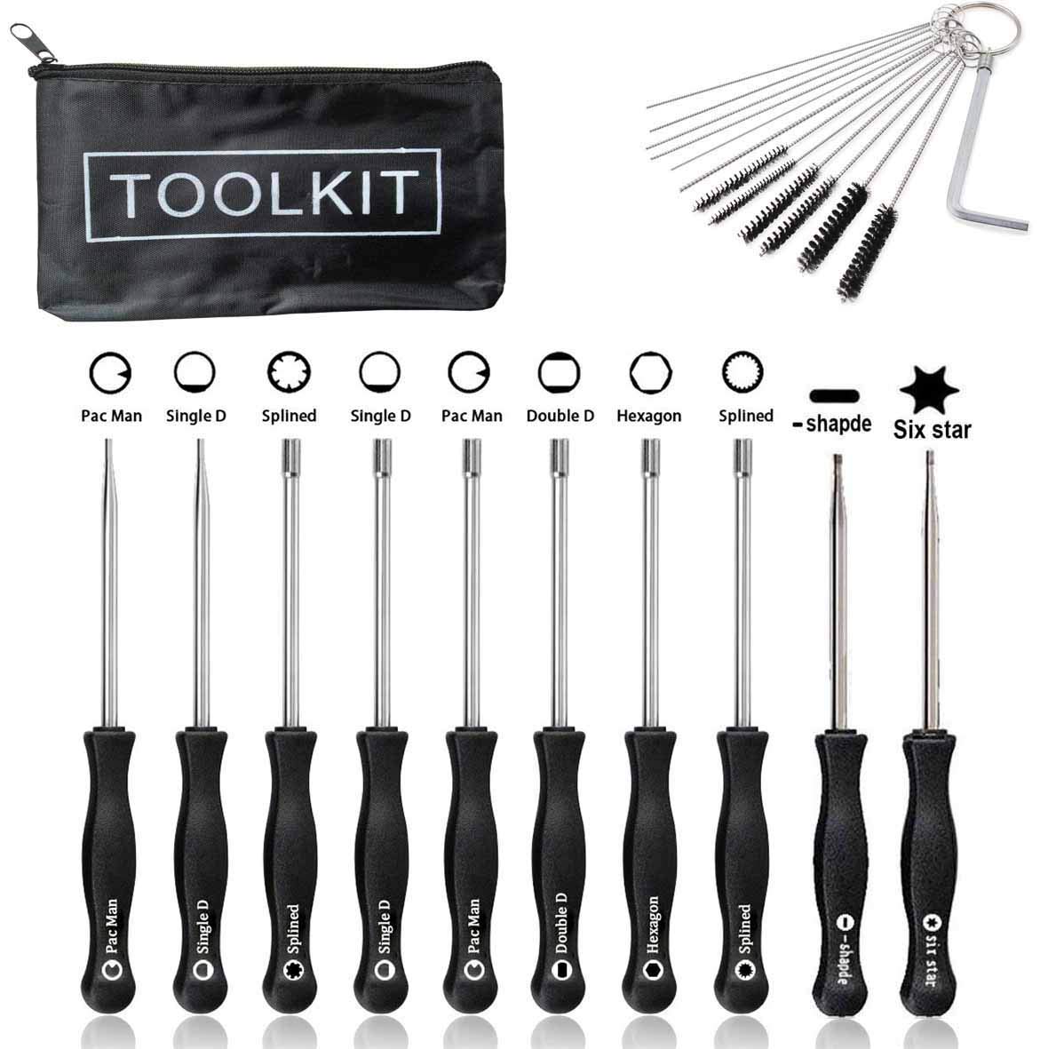 10-Piece Carburetor Adjustment Tool Kit for 2-Cycle Engines - Carb Tune Up Tool Set with Cleaning Brush & Black Case (Ideal for Lawn Mowers, Chainsaws, Weed Eaters & Small Engine Maintenance)