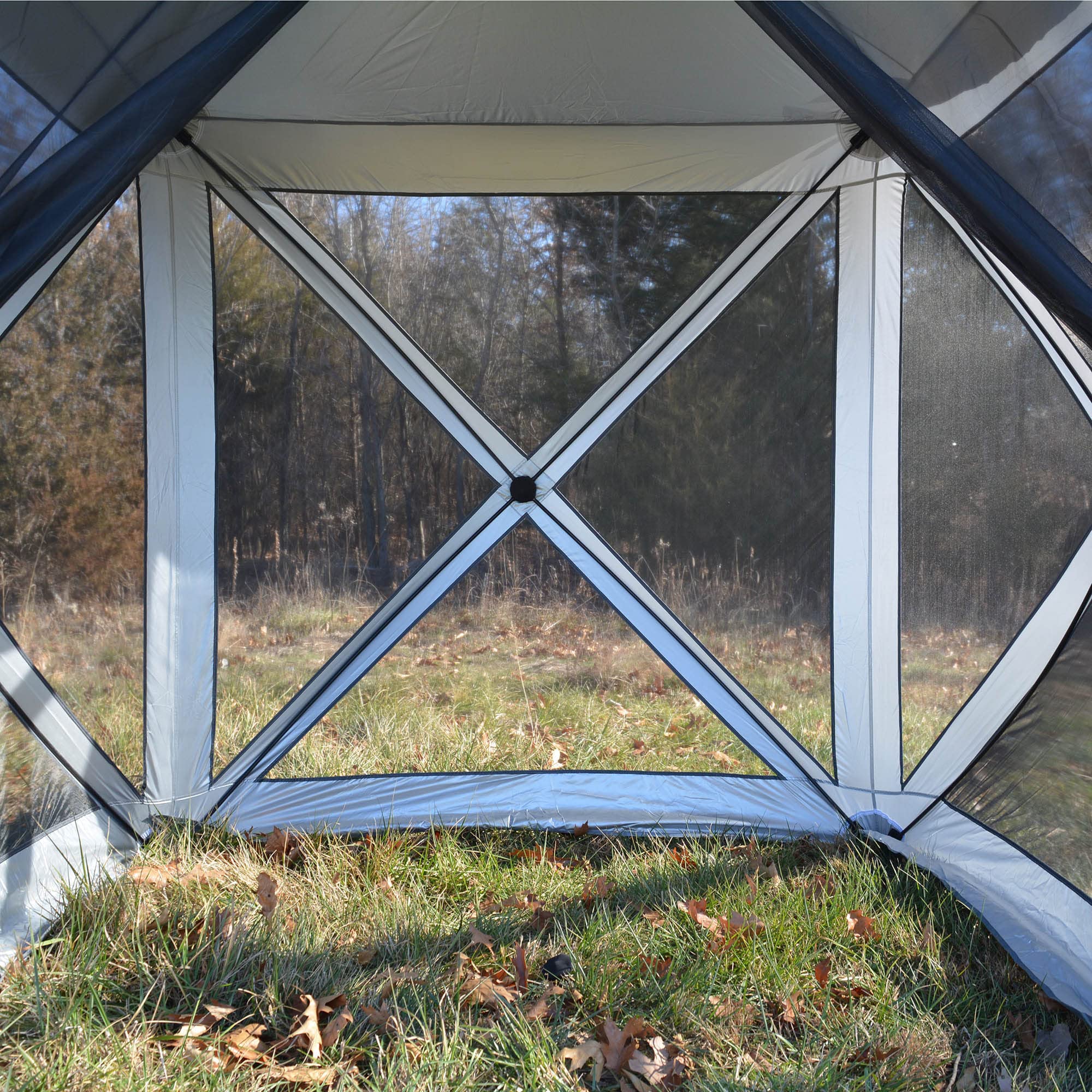 6 Ft. x 6 Ft. Portable Pop-Up Canopy Tent with Mesh Screen - Perfect for Camping, Beach, Backyard, and Outdoor Events