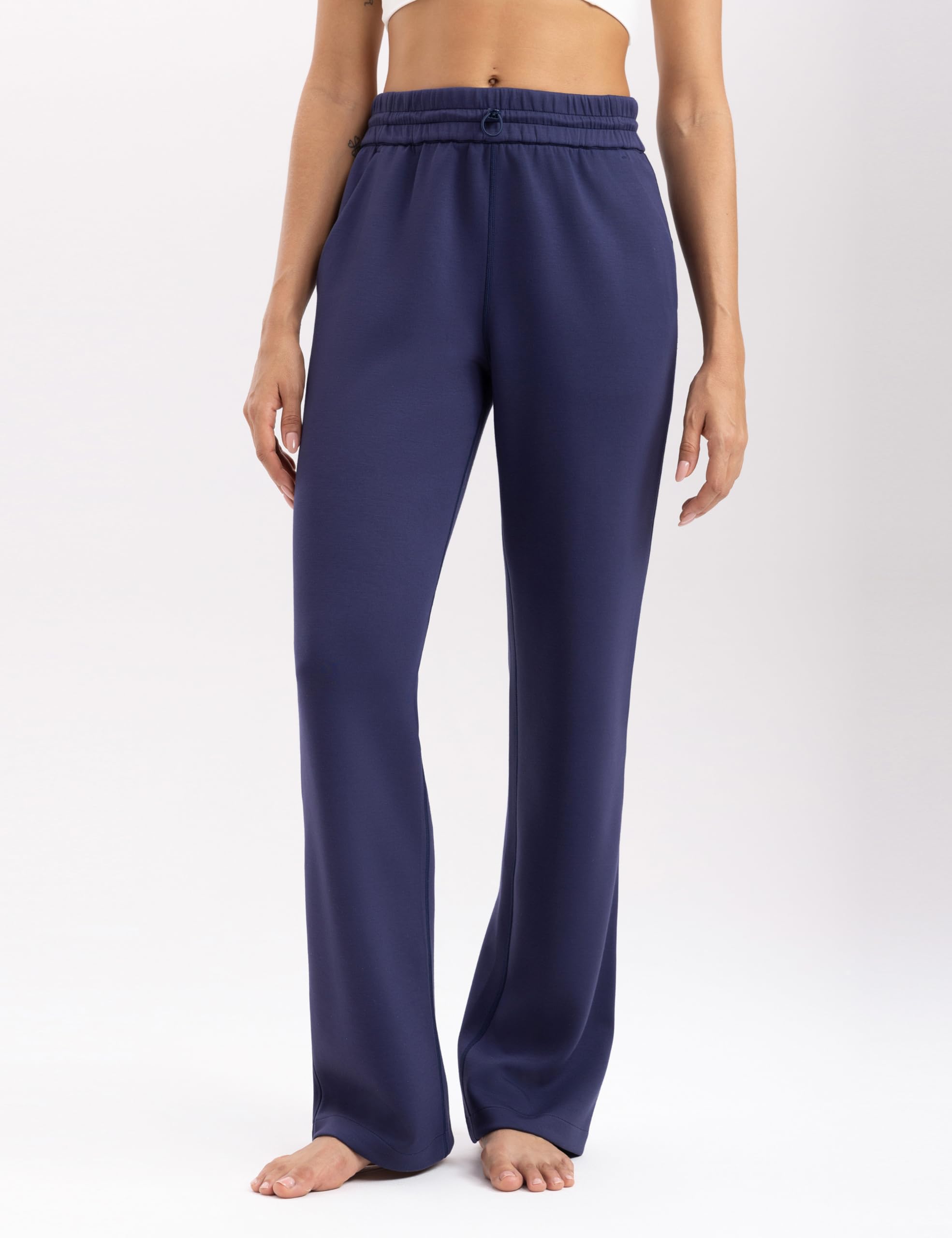 Women's High Waisted Sweatpants with Pockets - Elastic Waist Joggers, Straight Leg Athletic Pants with Drawstring (31