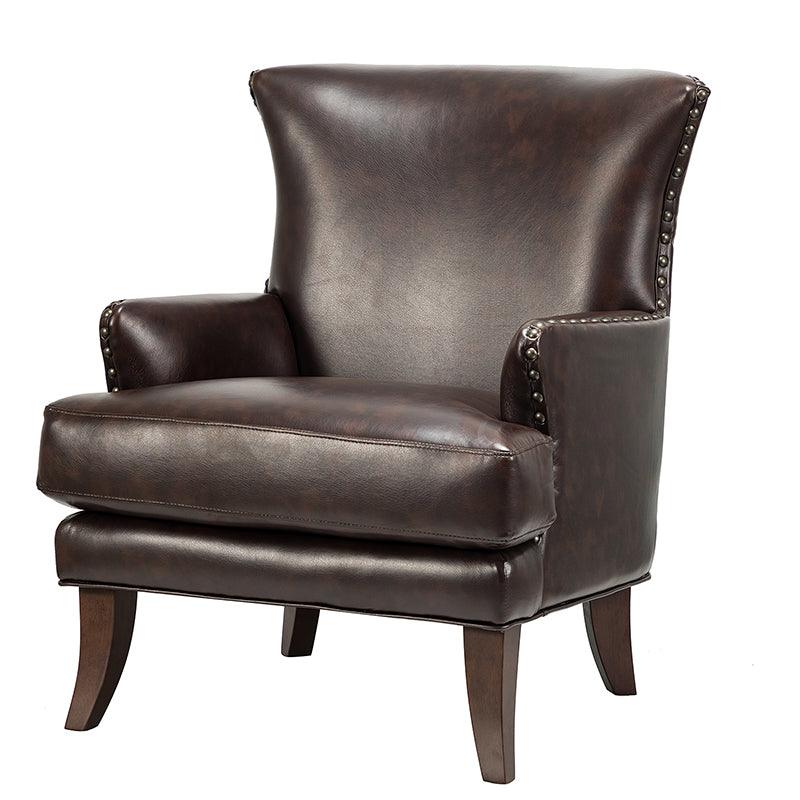 Brooklyn Vegan Leather Armchair - Modern Faux Leather Lounge Chair for Living Room, Office & Dorm - Comfortable Mid-Century Style Accent Chair