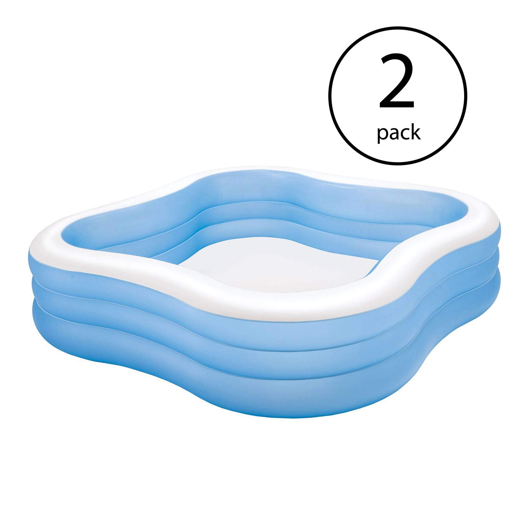 Intex 7.5ft x 7.5ft x 22in Inflatable Above Ground Swimming Pool Set (2 Pack) - Perfect for Backyard Fun, Kids Play, and Summer Cooling Off