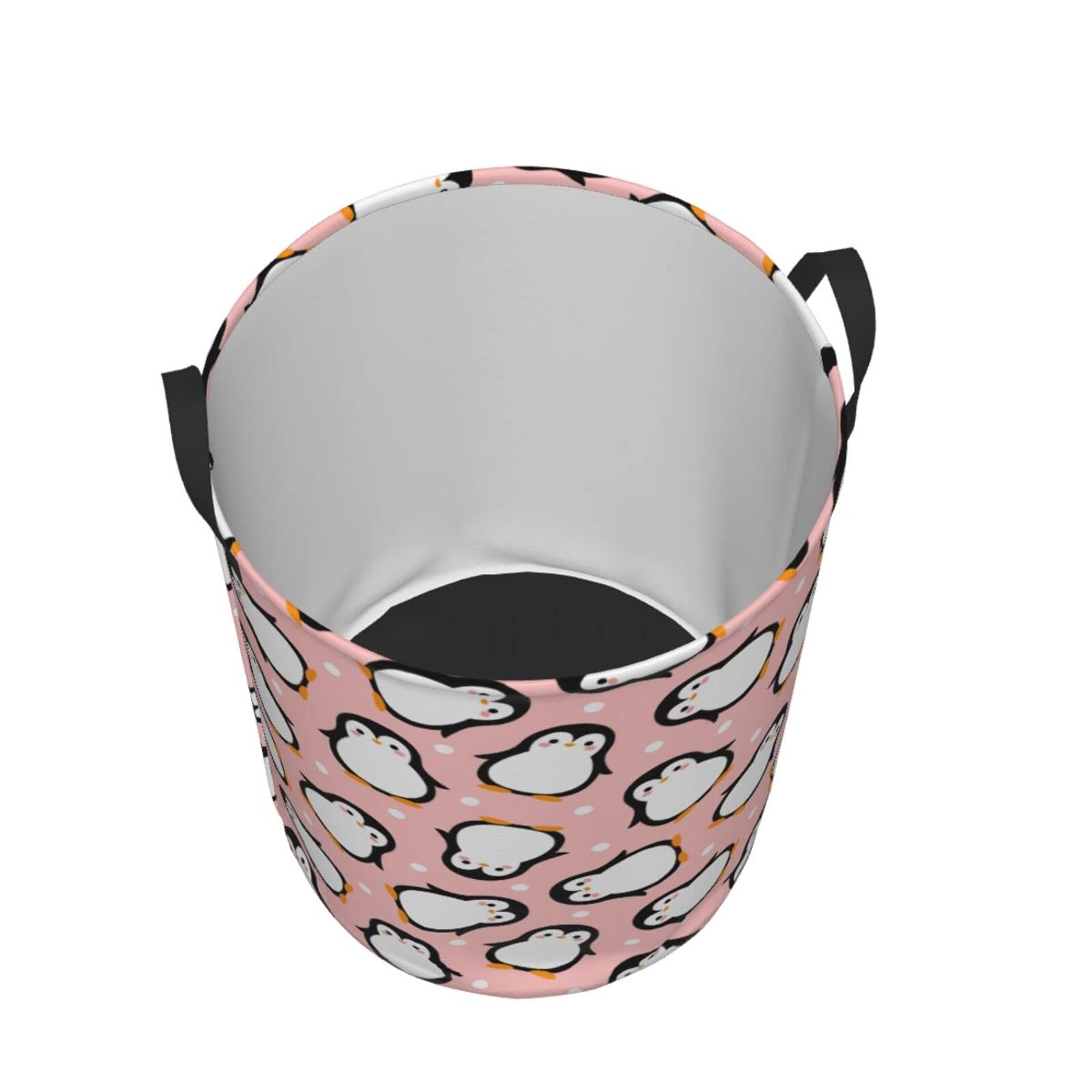 Waterproof Pink Polka Dot Collapsible Laundry Basket with Handles - Large Fabric Hamper for Clothes, Toys & Bathroom Storage - Perfect for Laundry Room, Dorm, Nursery & Bedroom Organization