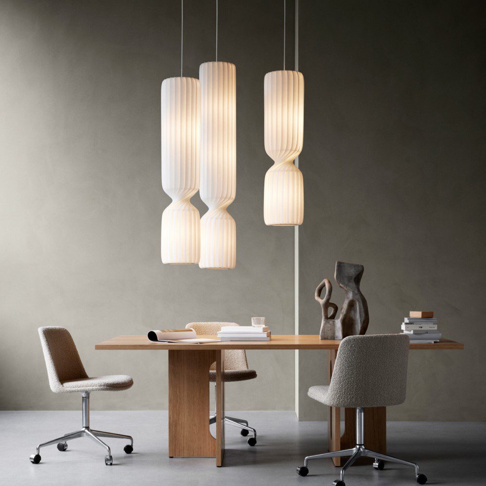 TOM ROSSAU TR41 Pendant Light – White PC/Non-Woven Fabric, 3 Sizes Available – Perfect for Dining Room, Kitchen Island & Modern Home Decor