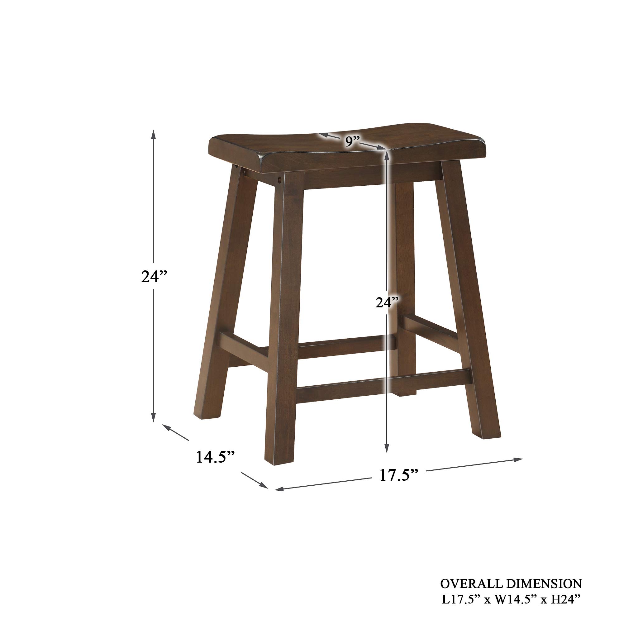 Homelegance 3-Piece Counter Height Dining Set - Brown Cherry Finish - Bar Table & Stools for Kitchen, Breakfast Nook & Small Spaces