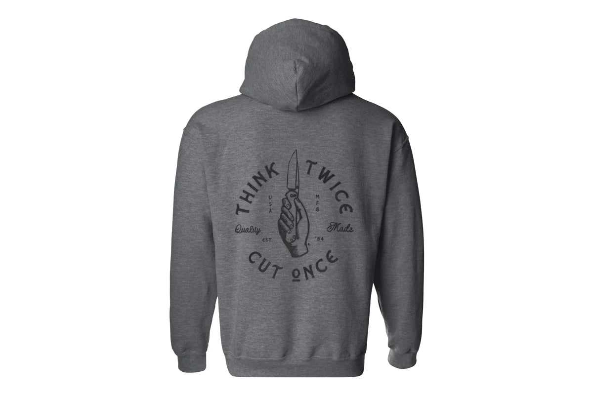 Chris Reeve CRK 1147 Who's Got a Knife? Hoodie Pullover - Dark Heather Gray, Medium Size | Premium Knife Enthusiast Apparel for Outdoor Adventures & Everyday Wear