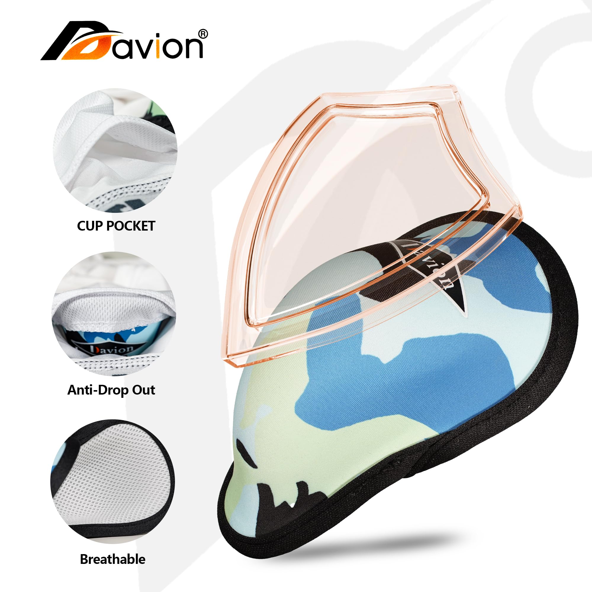Davion Youth Sliding Padding Shorts with Soft Protective Athletic Cup - Boys Sports Underwear for Football, Baseball, Lacrosse - Comfortable Protective Gear for Youth Athletes in Training & Games