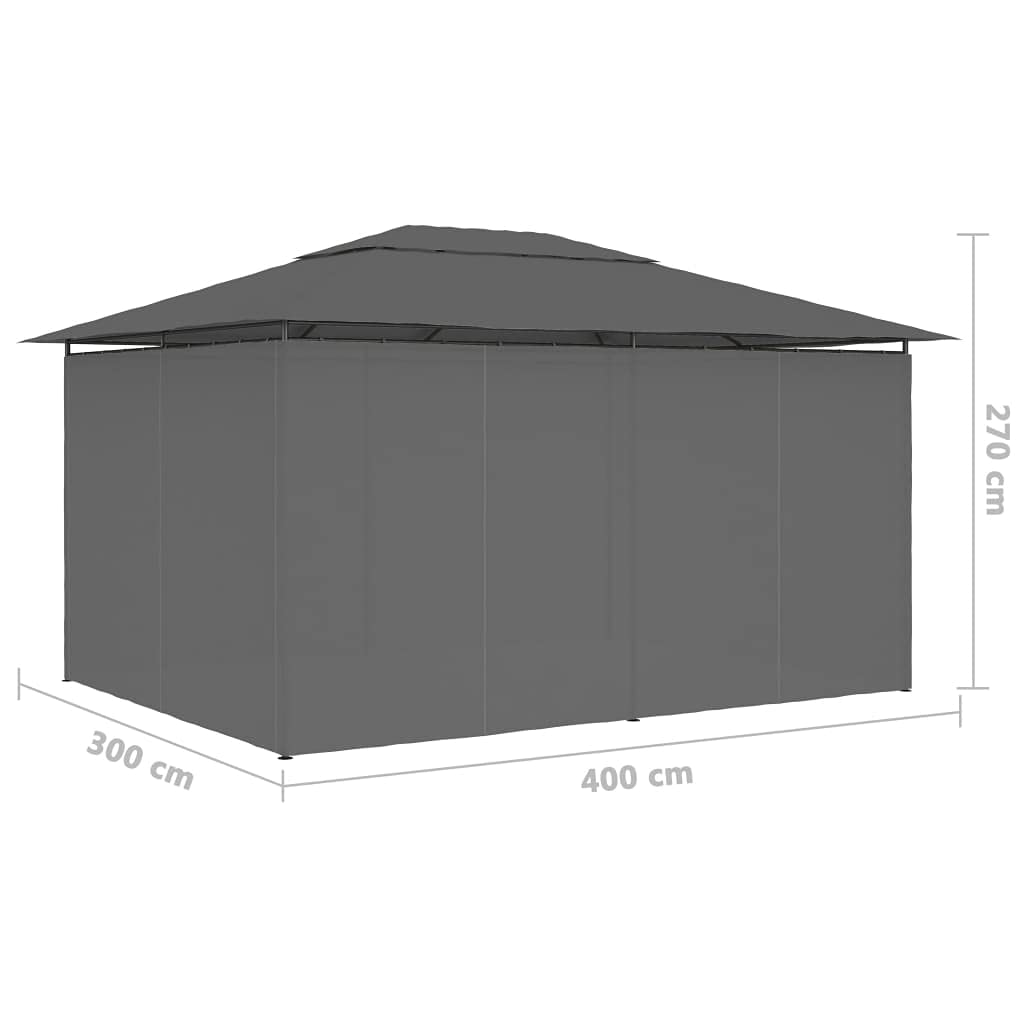 Outdoor Gazebo Tent with Curtains 157.4