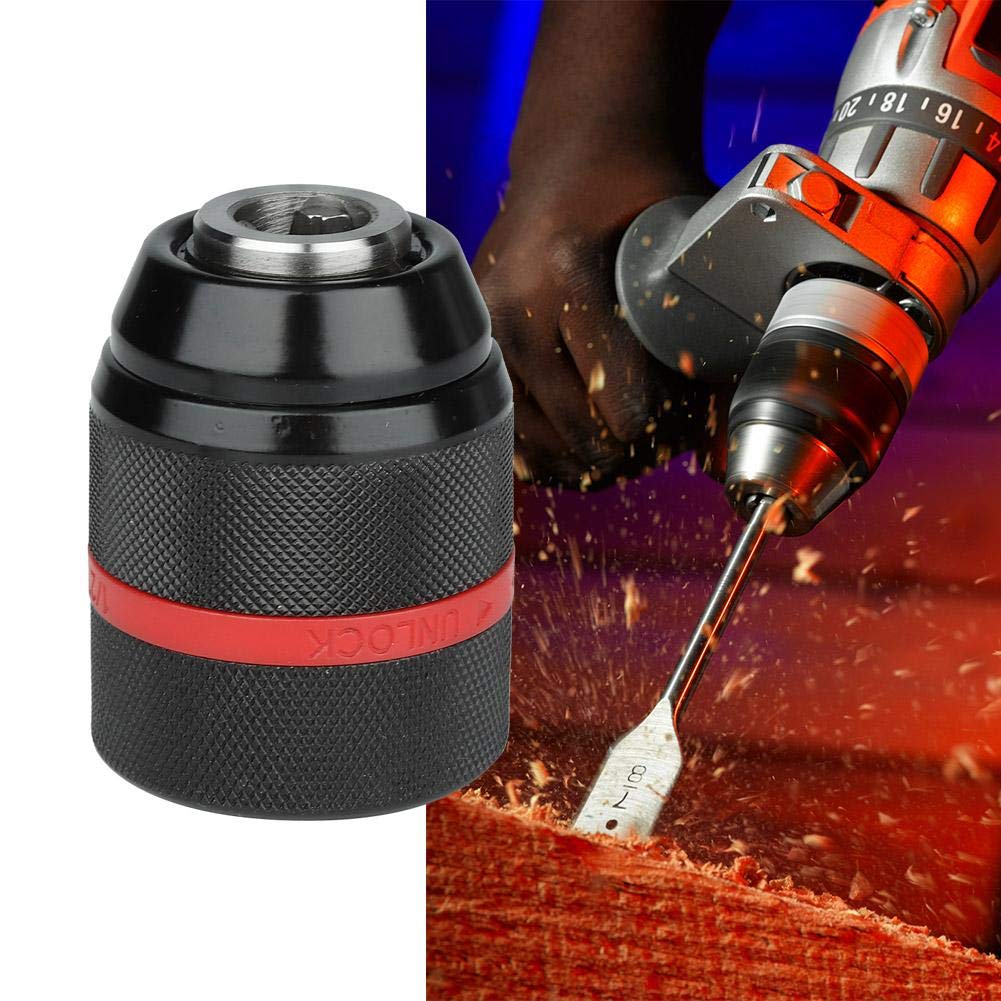 Keyless Drill Chuck 1/2-20UNF Mount 2-13mm Self-Tightening Hand Drill Chuck for Woodworking, Metalworking & DIY Projects - Compatible with Most Power Drills