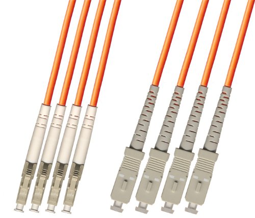 RiteAV Direct Burial Outdoor LC-SC 4-Strand Multimode Fiber Optic Cable (62.5/125) 10M - High-Speed Data Transmission for Network Installations & Outdoor Connectivity