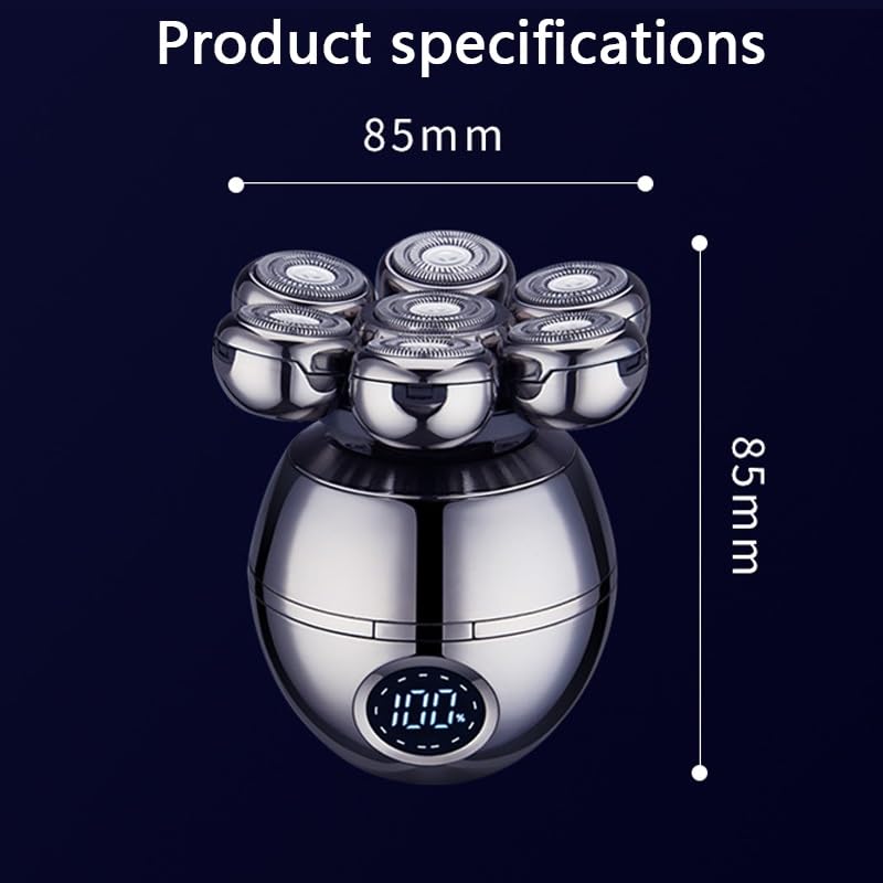 7D Electric Head Shaver for Bald Men - Waterproof Floating Razor with 7 Independent Cutters, LCD Display & Multifunction Trimmer | Perfect for Travel, Gym & Daily Smooth Shaving