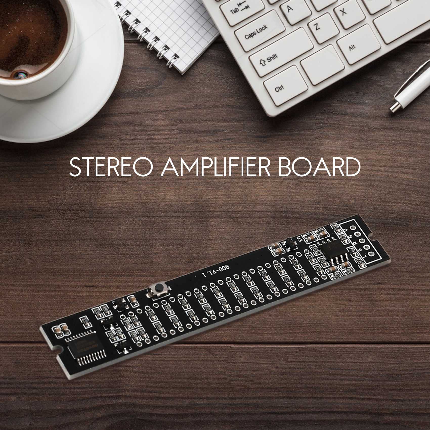 Myhoomowe Mini Dual 12-Level VU Meter Stereo Amplifier Board with Adjustable LED Lights - Perfect for DIY Audio Projects, Home Stereo Systems & Vintage Music Equipment