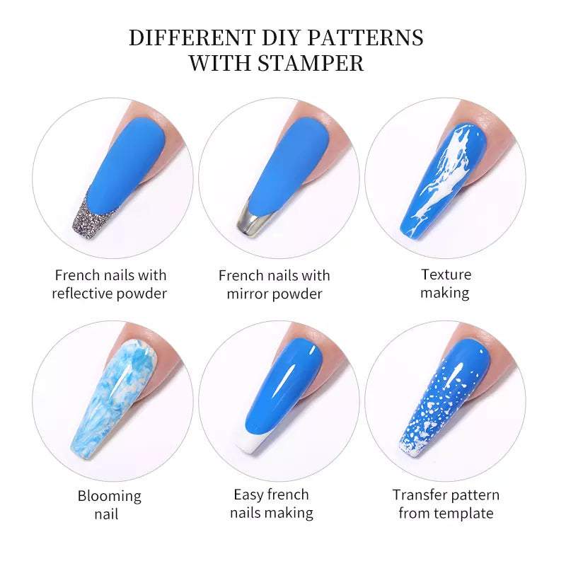 Born Pretty Stamper & Scraper Set - Nail Art Tools for DIY Manicure - Perfect for Home Salon, Professional Nail Design, and Gift Giving