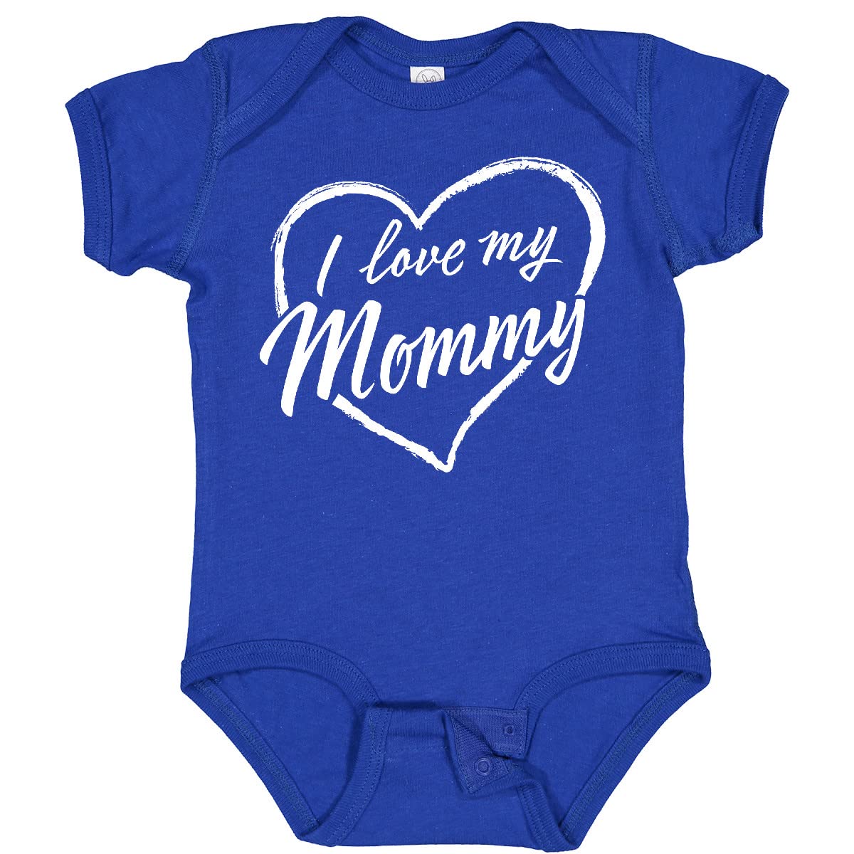 Inktastic I Love My Mommy White Chalk Heart Baby Bodysuit - Cute Infant Onesie for Mother's Day, Baby Showers & Family Photos