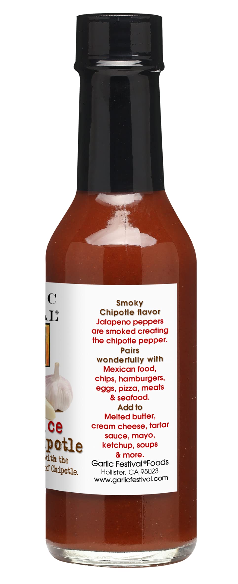 Garlic & Chipotle Hot Sauce - 5 oz Bottle | Spicy Flavor for Tacos, Wings & BBQ | Premium Gourmet Hot Sauce for Cooking & Grilling