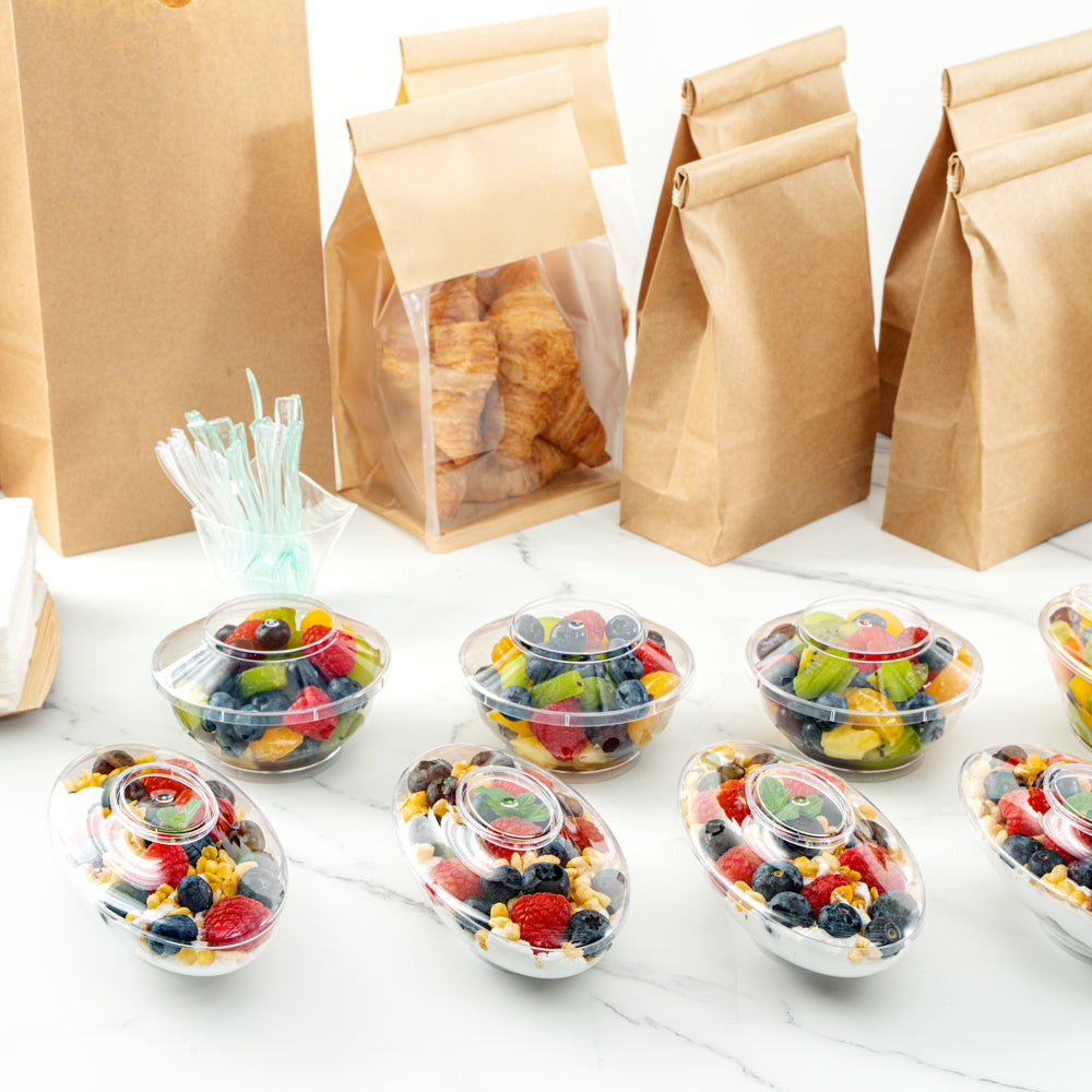 6 oz Clear Plastic Deli Containers with Lids - 100 Pack, Stackable Food Storage Containers (5.5