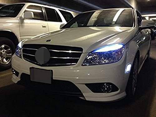 Euro Clear Lens White LED Bulb Front Side Marker Light Kit for 2008-2011 Mercedes C-Class W204 (Pre-LCI C250 C300 C350) & 2008-2013 C63 AMG - Direct Replacement for OEM Amber Side Marker - Upgrade Your Car's Style & Visibility for Night Driving