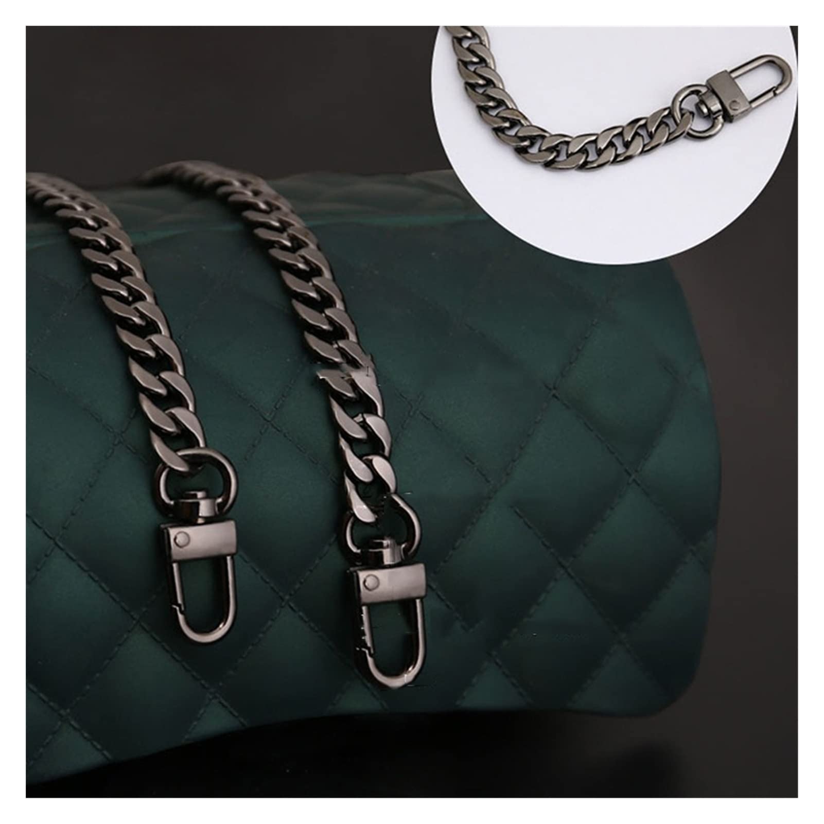 Fashionable Metal Flat Chain Strap for Women's Handbags - Adjustable 100cm Shoulder Bag Strap Purse Accessory - Perfect for Crossbody Bags, Tote Bags & Everyday Use (Color: Gold/Silver)