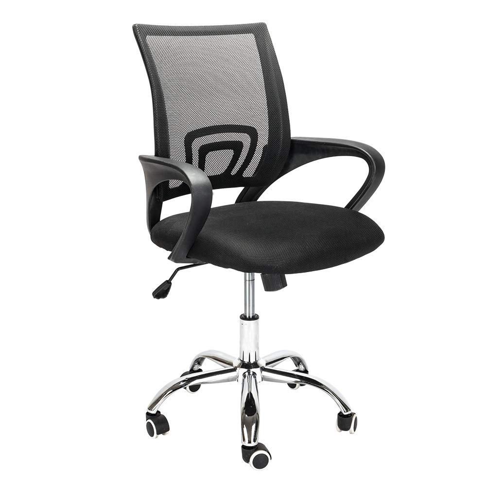 Ergonomic Mesh Office Chair with Adjustable Headrest & Armrests - Black Swivel Desk Chair for Home & Office Use - Height Adjustable, Gas Lift, Breathable Back Support - Perfect for Long Work Hours & Gaming Sessions