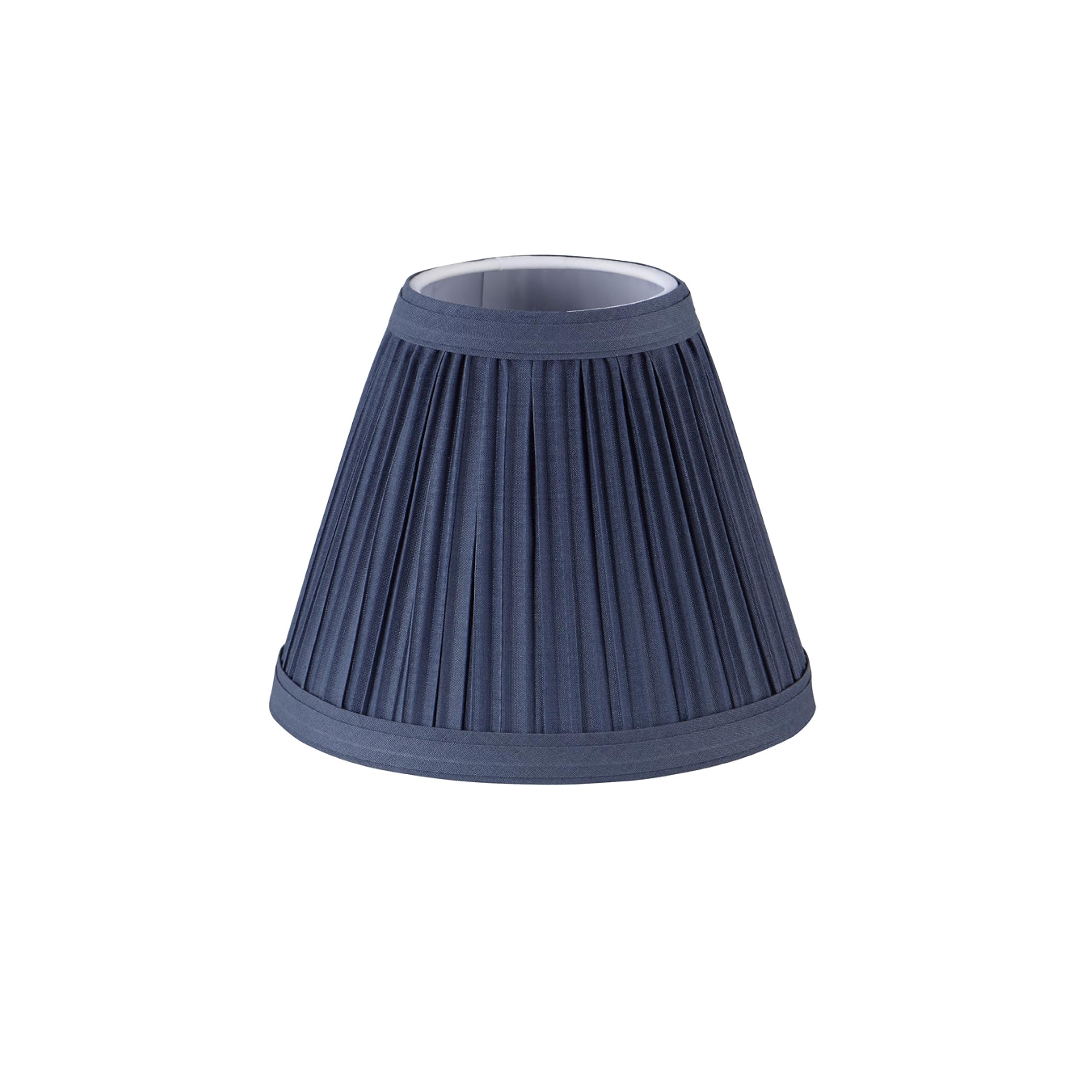 Aspen Creative 33125-6 Small Pleated Empire Style Clip-On Chandelier Lamp Shades - Navy Blue, 3
