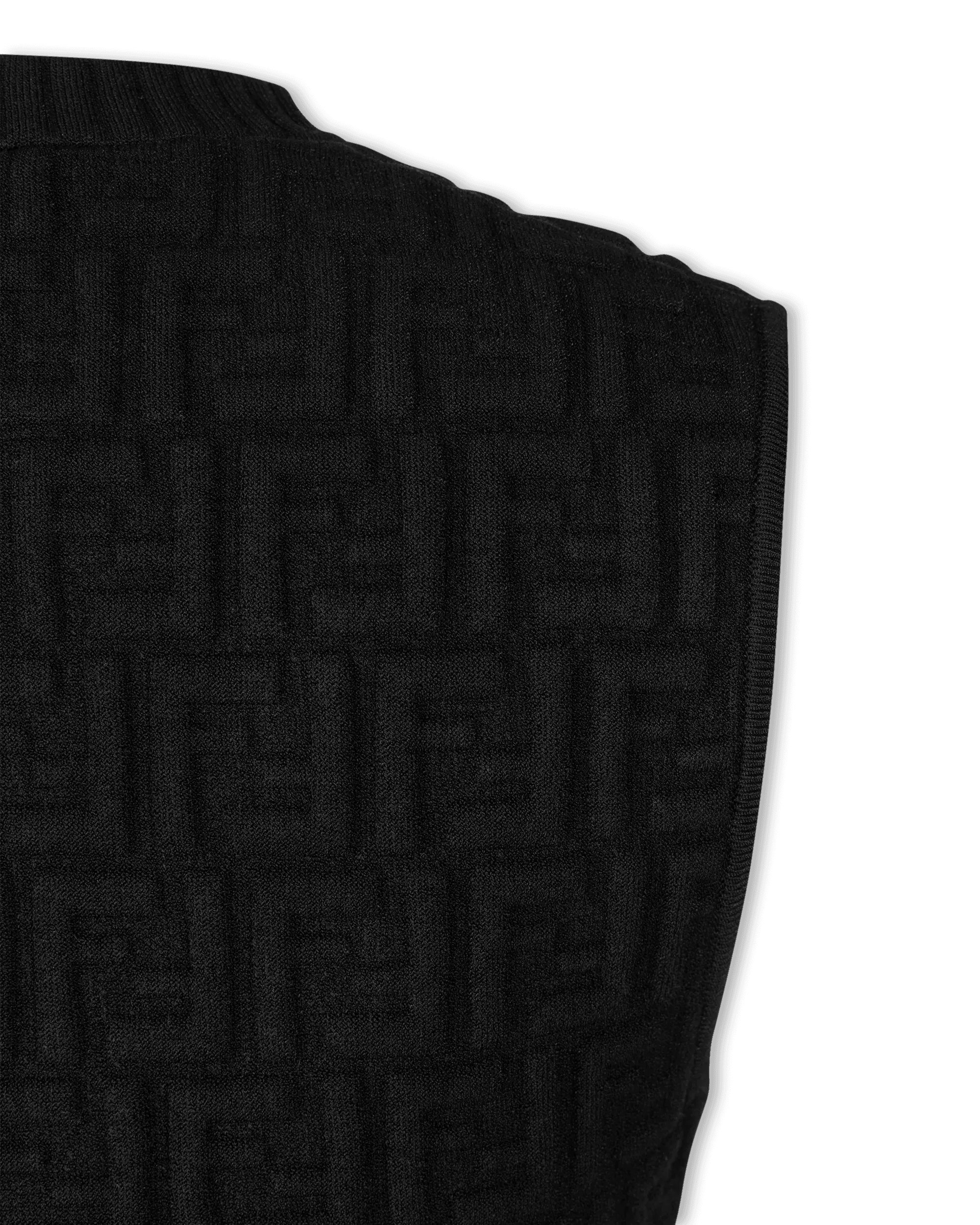 FF Embossed Sleeveless Black Dress for Women - Elegant Cocktail Party & Evening Wear - Perfect for Date Nights, Weddings & Special Occasions