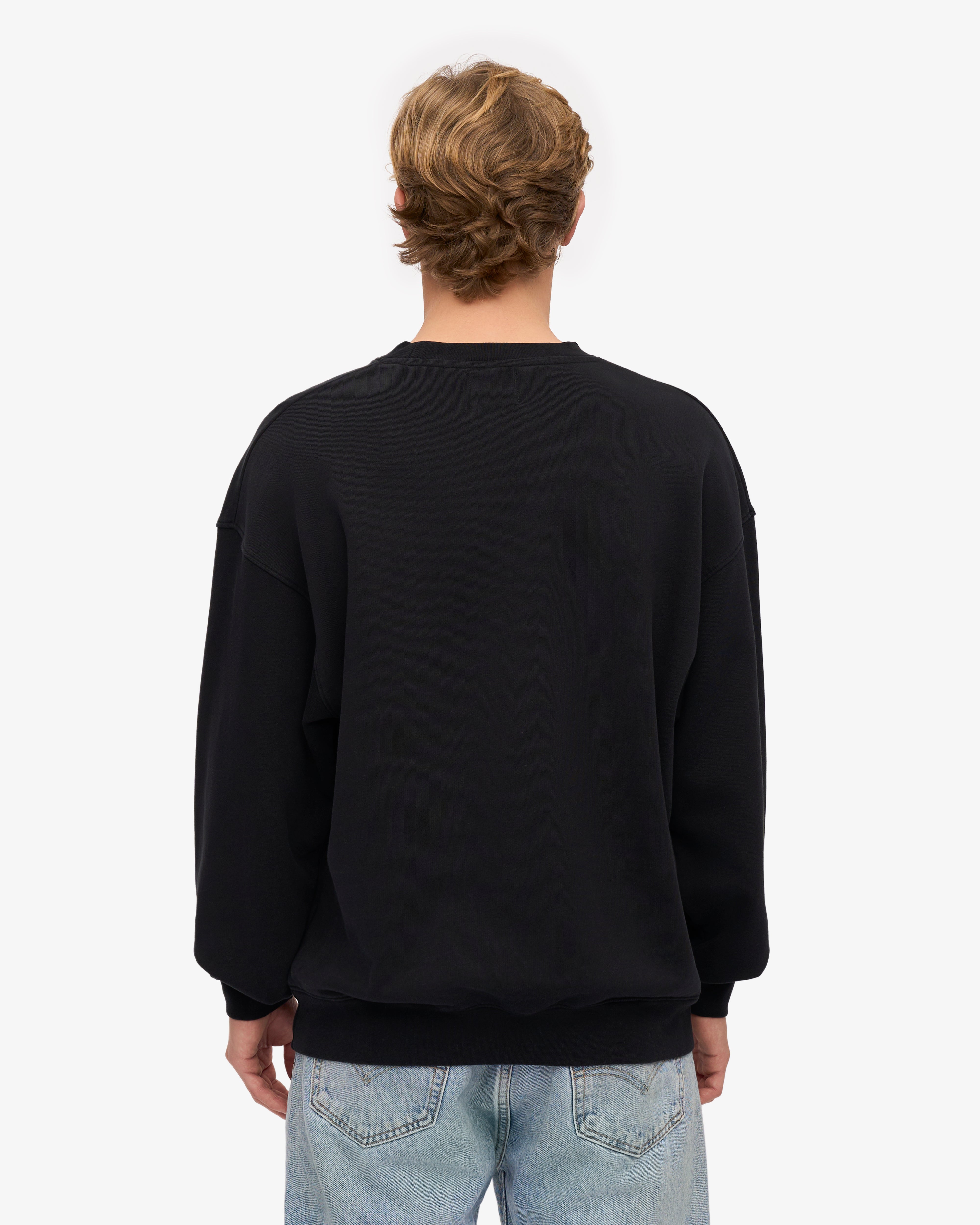 Organic Oversized Crewneck Sweatshirt for Men & Women - Soft & Comfortable Deep Black Pullover - Perfect for Casual Wear, Lounge & Street Style