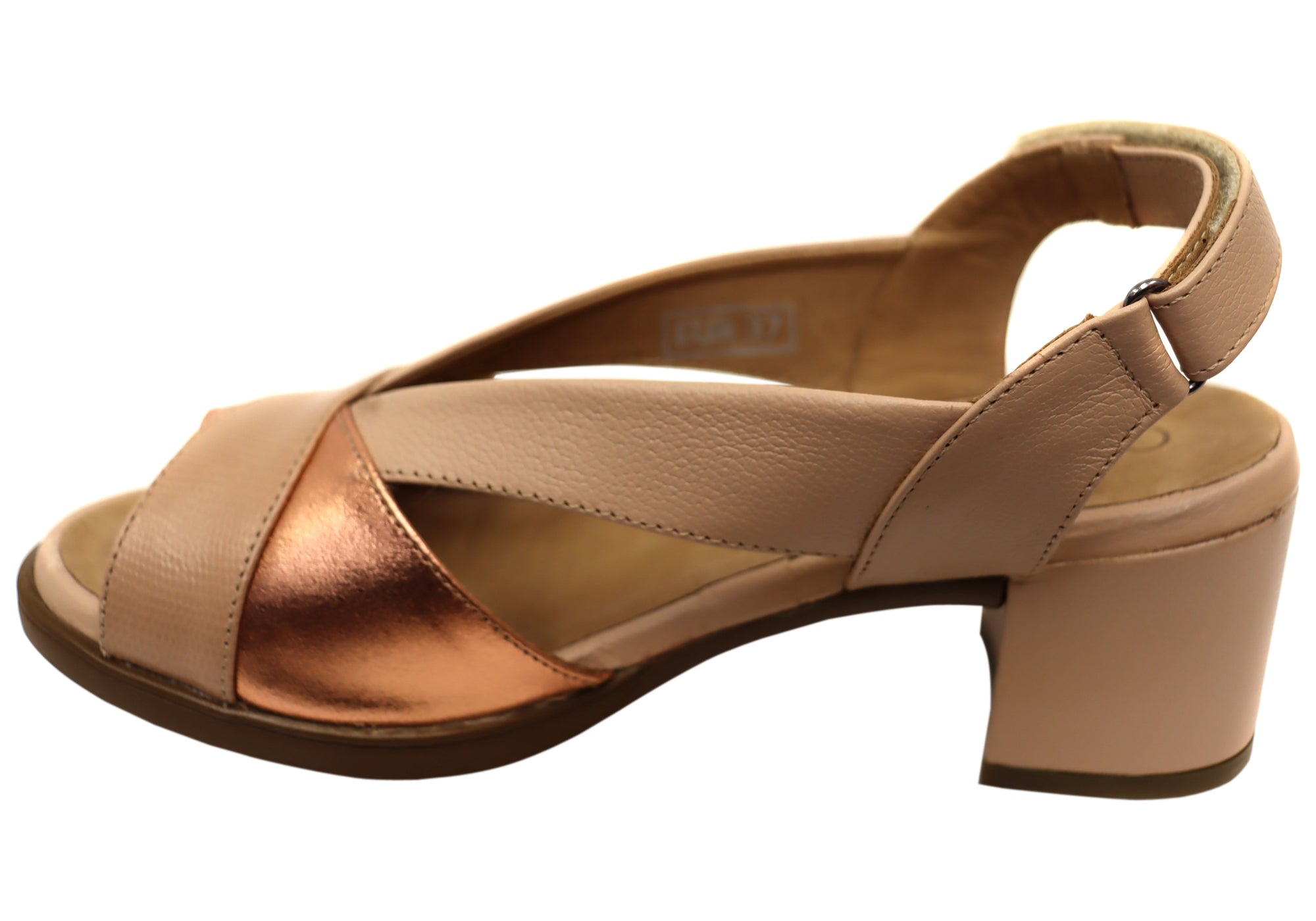 Opananken Raquel Women's Comfortable Leather Mid Heel Sandals - Stylish & Supportive for Work, Party & Summer Outings