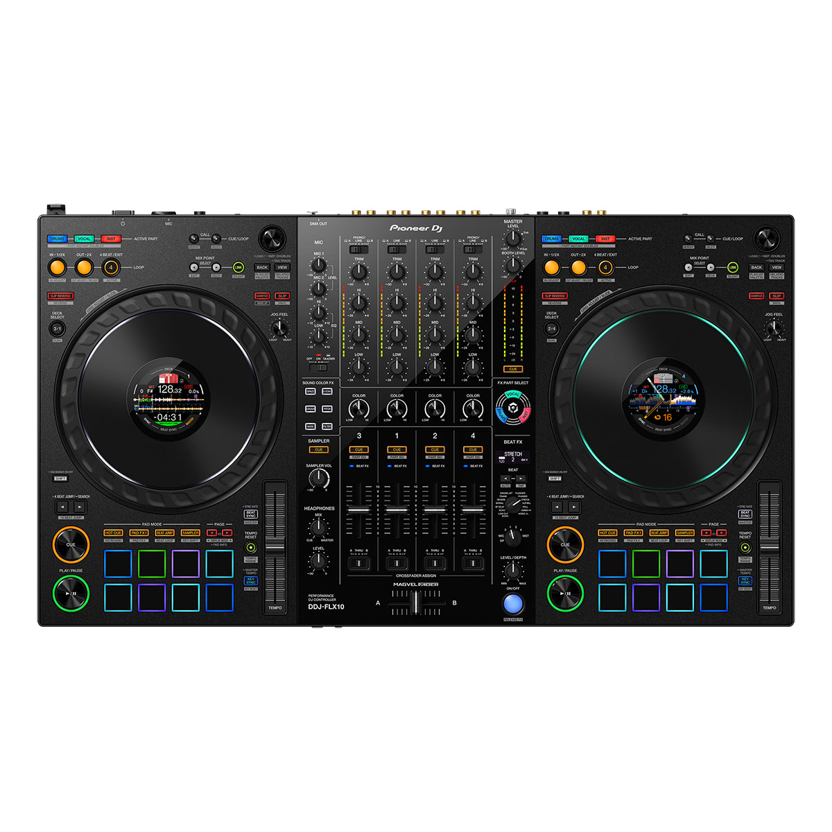 Pioneer DJ DDJ FLX10 4-Channel Professional DJ Controller for Serato & rekordbox - Perfect for Clubs, Parties & Live Performances