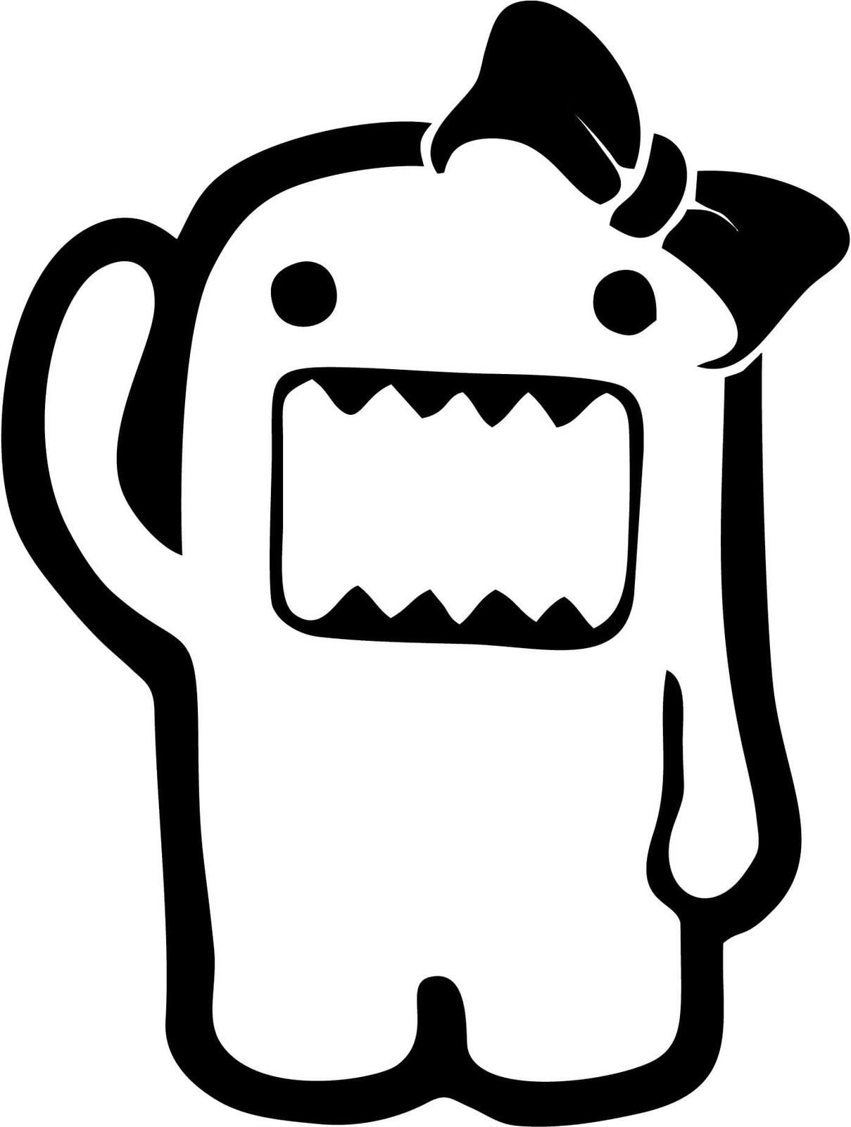 Domo Kun Girl 5-Inch Tall Black Vinyl Decal Sticker - Waterproof & Durable for Laptop, Car Window, Tablet, Skateboard - Cute Anime Decor for Bedroom, Office & School Supplies