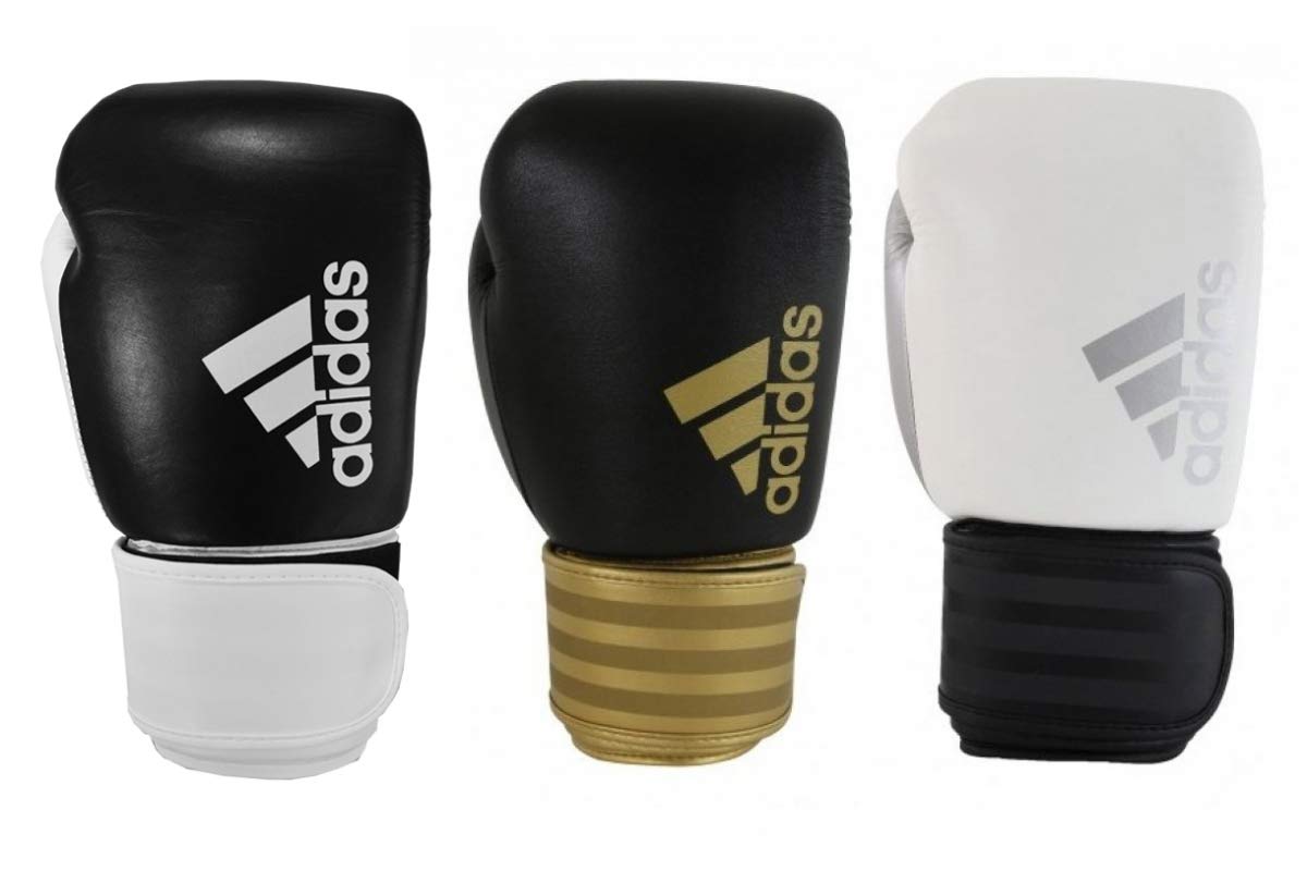 Adidas Hybrid 200 Leather Boxing & Kickboxing Gloves for Women & Men - Premium Training Gloves for MMA, Sparring & Fitness Workouts
