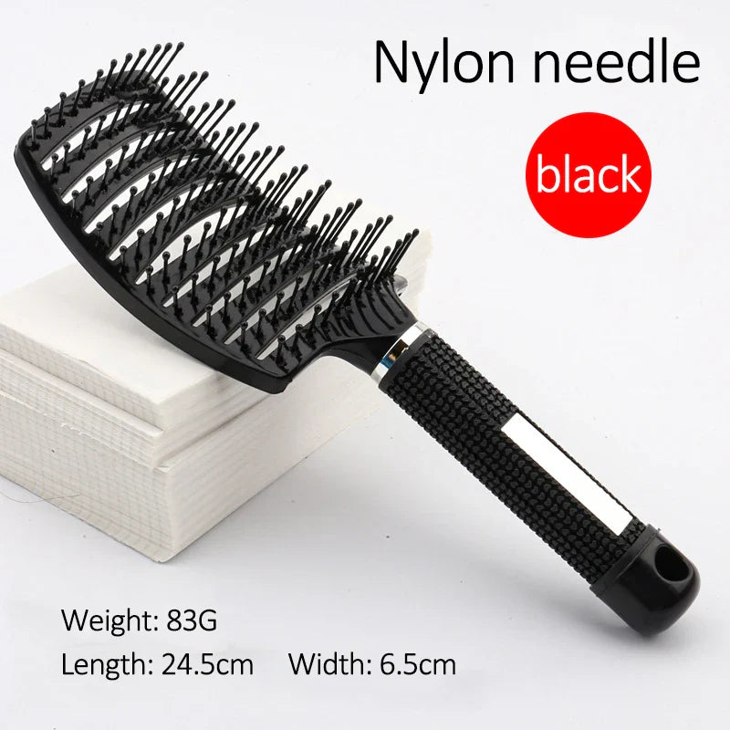 Nylon Curl Release Brush for Detangling & Styling – Perfect for Curly, Wavy & Natural Hair Care at Home or Salon