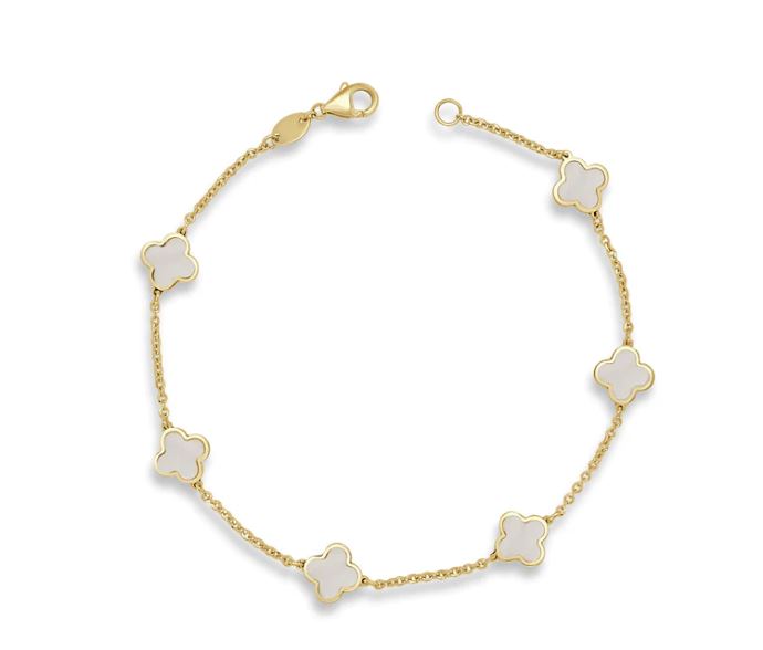 Elegant Mother of Pearl Clover Bracelet - Handmade Jewelry for Women, Lucky Charm Gift for Birthday & Anniversary - Perfect for Everyday Wear & Special Occasions