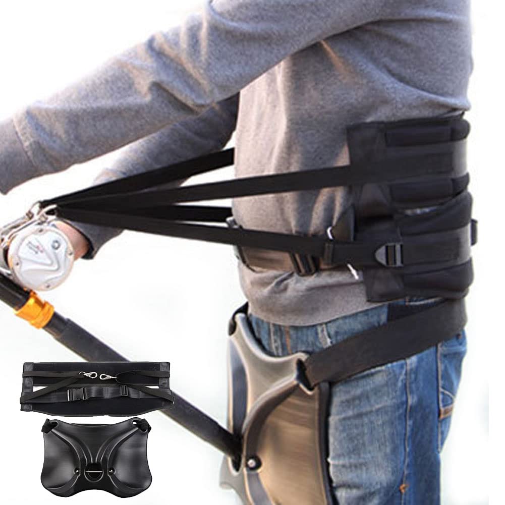 Adjustable Fishing Fighting Waist Belt (140cm-160cm) - Double Safety Support for Deep Sea & Offshore Fishing | Stand Up Rod Holder | Comfortable Belly Top for Boat Fishing Tackle | Perfect for Saltwater Anglers & Big Game Fishing