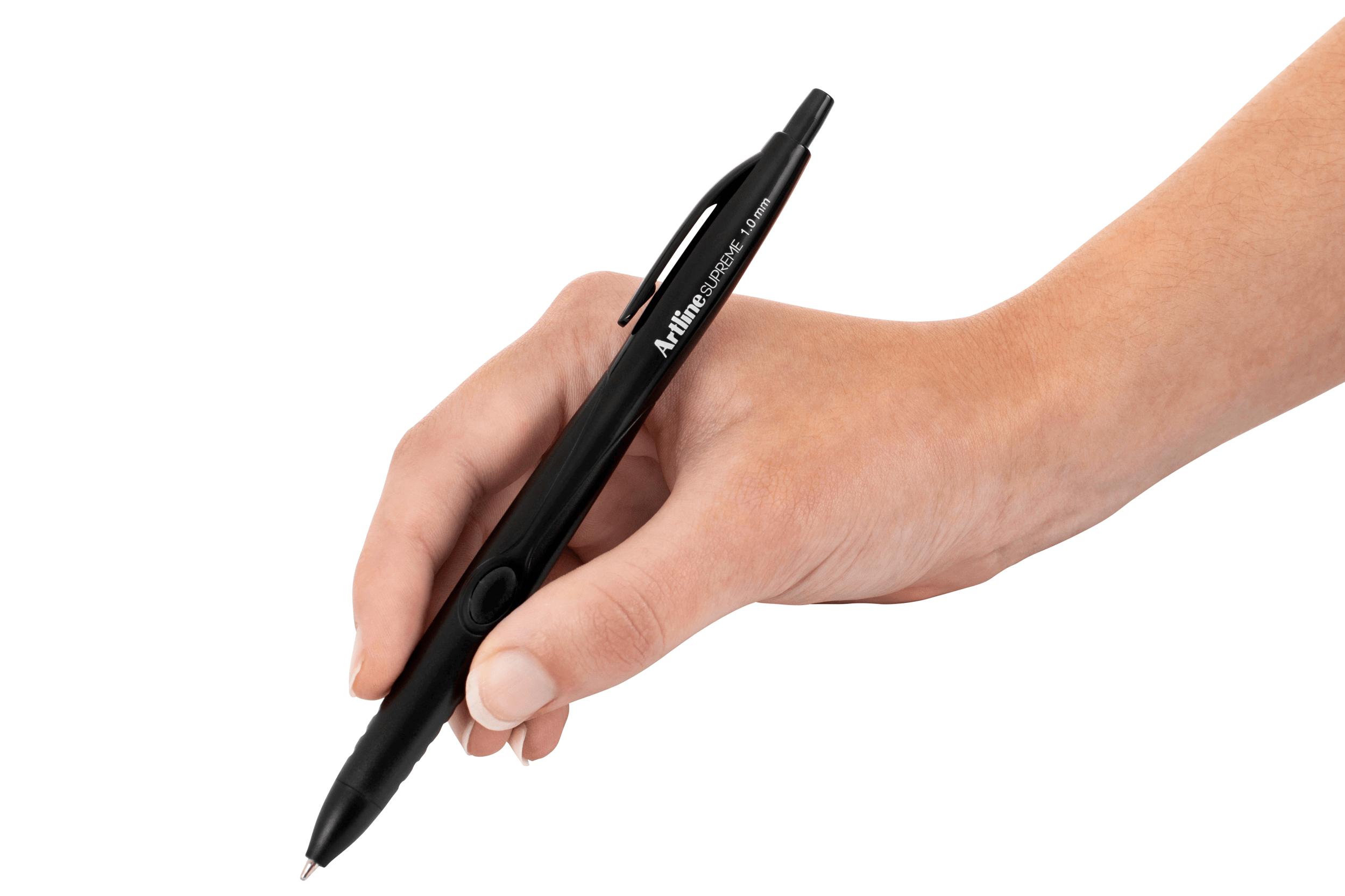 Artline Supreme Antimicrobial Retractable Pen - 1.0mm Fine Point Black Ink, Pack of 12 - Ideal for Office, School & Germ-Free Writing