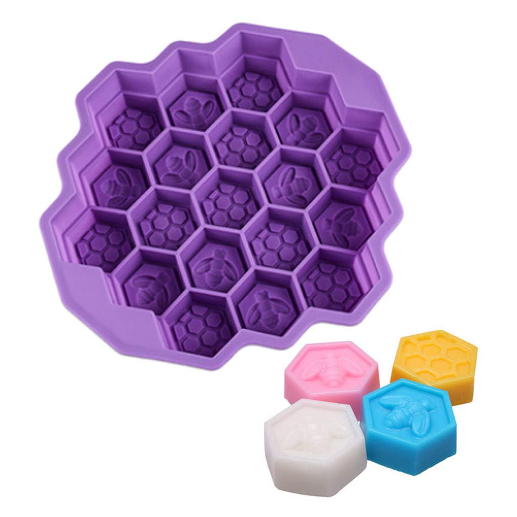 iHHAPY 3D Silicone Baking Mold - Honeycomb Chocolate & Soap Mold, DIY Cake Pan for Baking, Candy Making, and Crafting (Purple) - Perfect for Birthday Cakes, Cupcakes, and Homemade Soaps