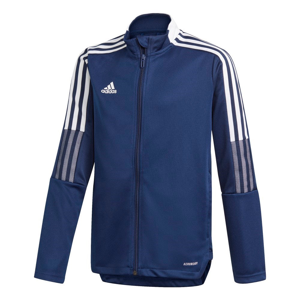 Adidas Youth Tiro 21 Track Jacket - Navy/White - Lightweight Breathable Soccer Training Jacket for Boys & Girls - Perfect for Sports Practice, Gym Workouts & Outdoor Activities