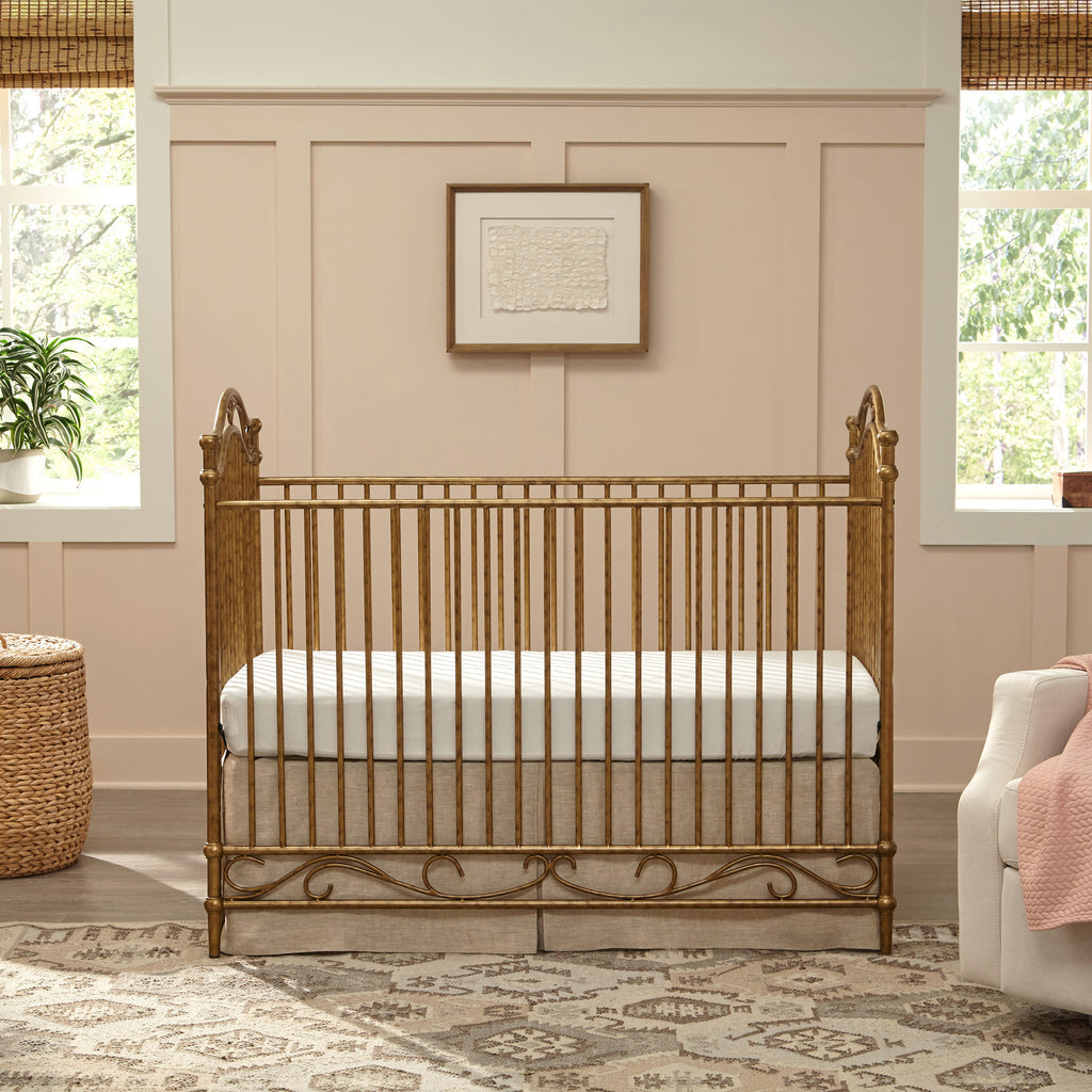 Million Dollar Baby Camellia 3-in-1 Convertible Crib - White Nursery Furniture for Newborn to Toddler | Perfect for Baby Bedroom, Daycare & Guest Room