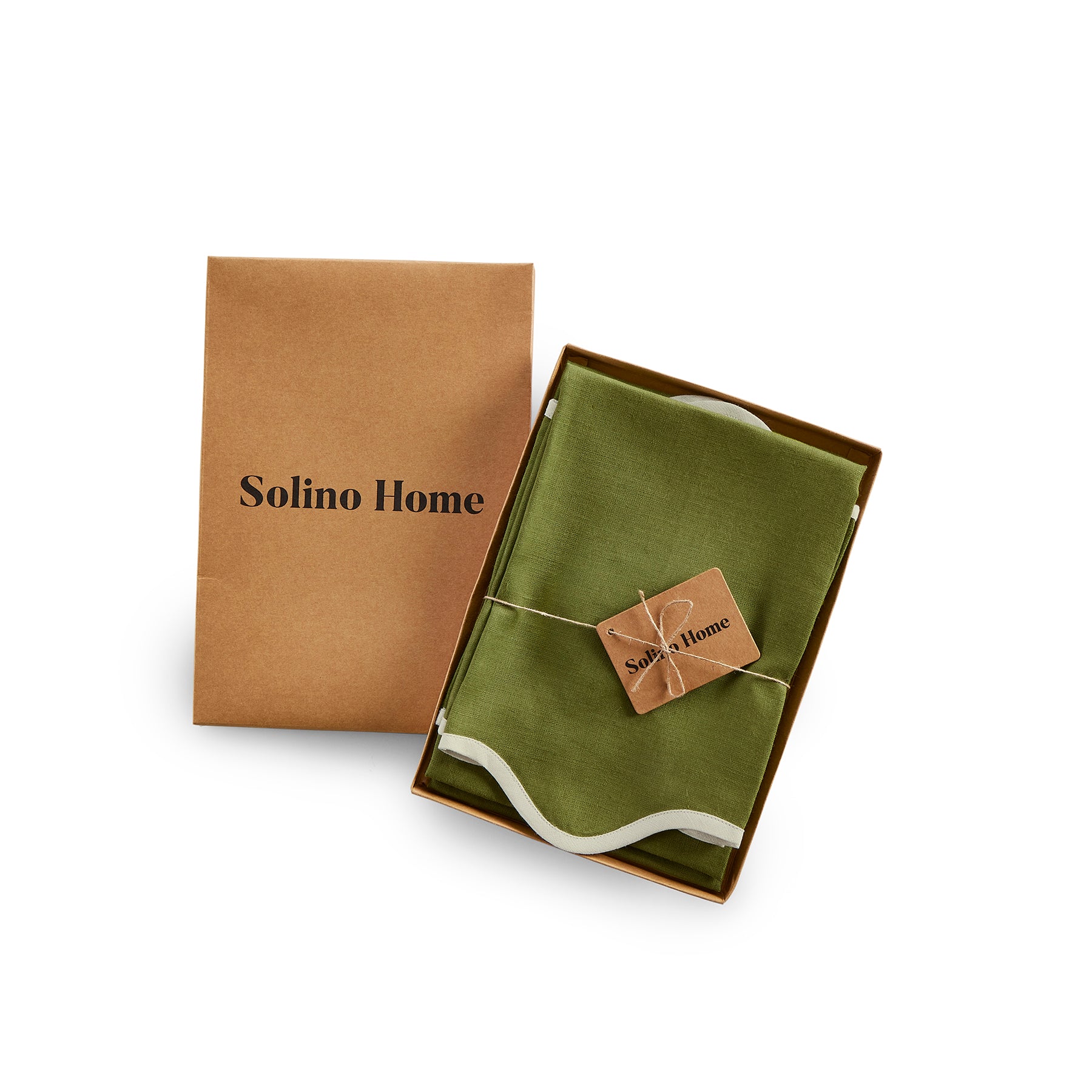 Giselle Scallop Edge Napkins - Set of 4 Premium Linen Dinner Napkins for Wedding, Party & Holiday Table Decor