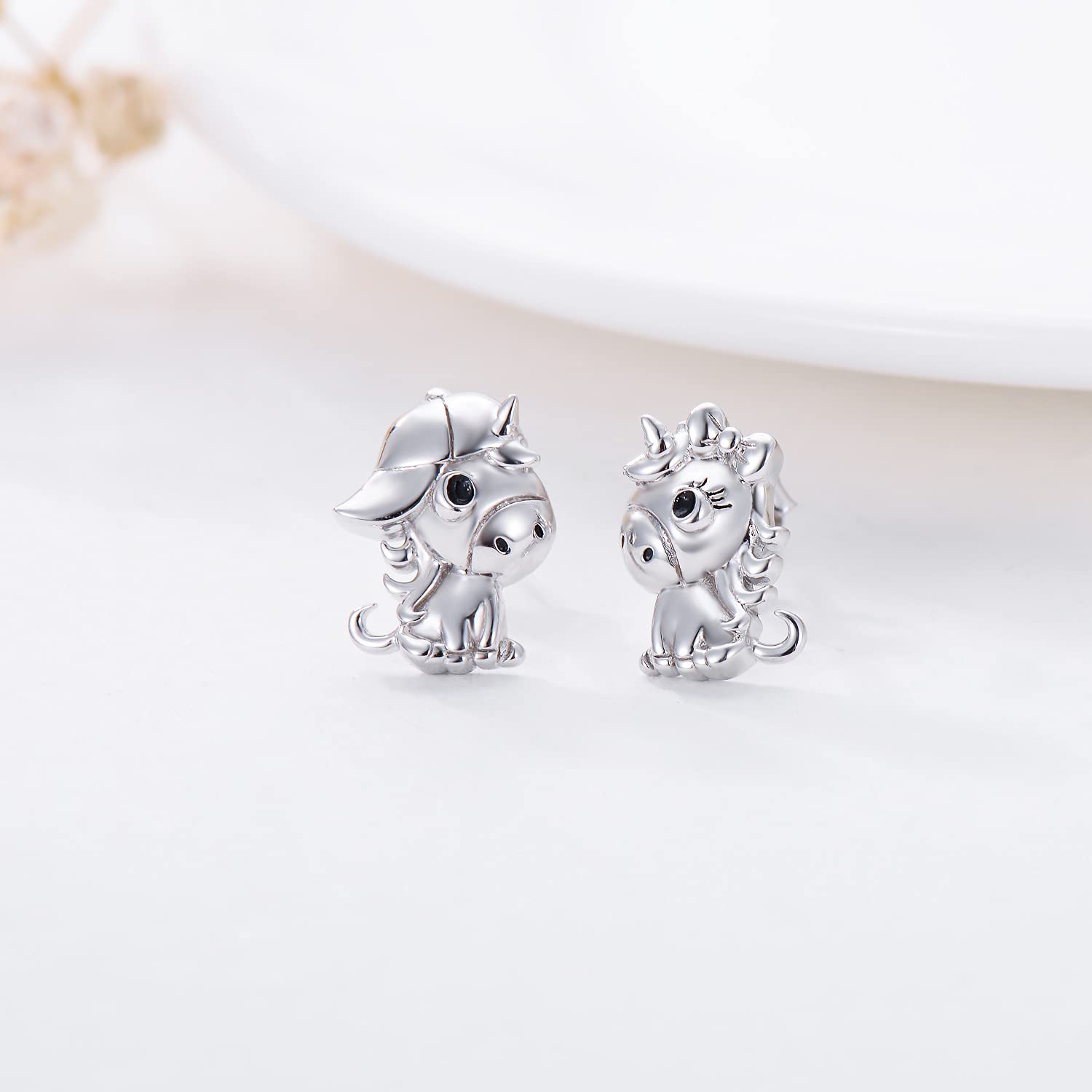 ROMANTICWORK Sterling Silver Animal Earrings - Cute Stud Earrings for Women & Girls | Perfect Birthday Gift for Daughter, Best Friend | Ideal for Casual Wear, Date Nights & Special Occasions