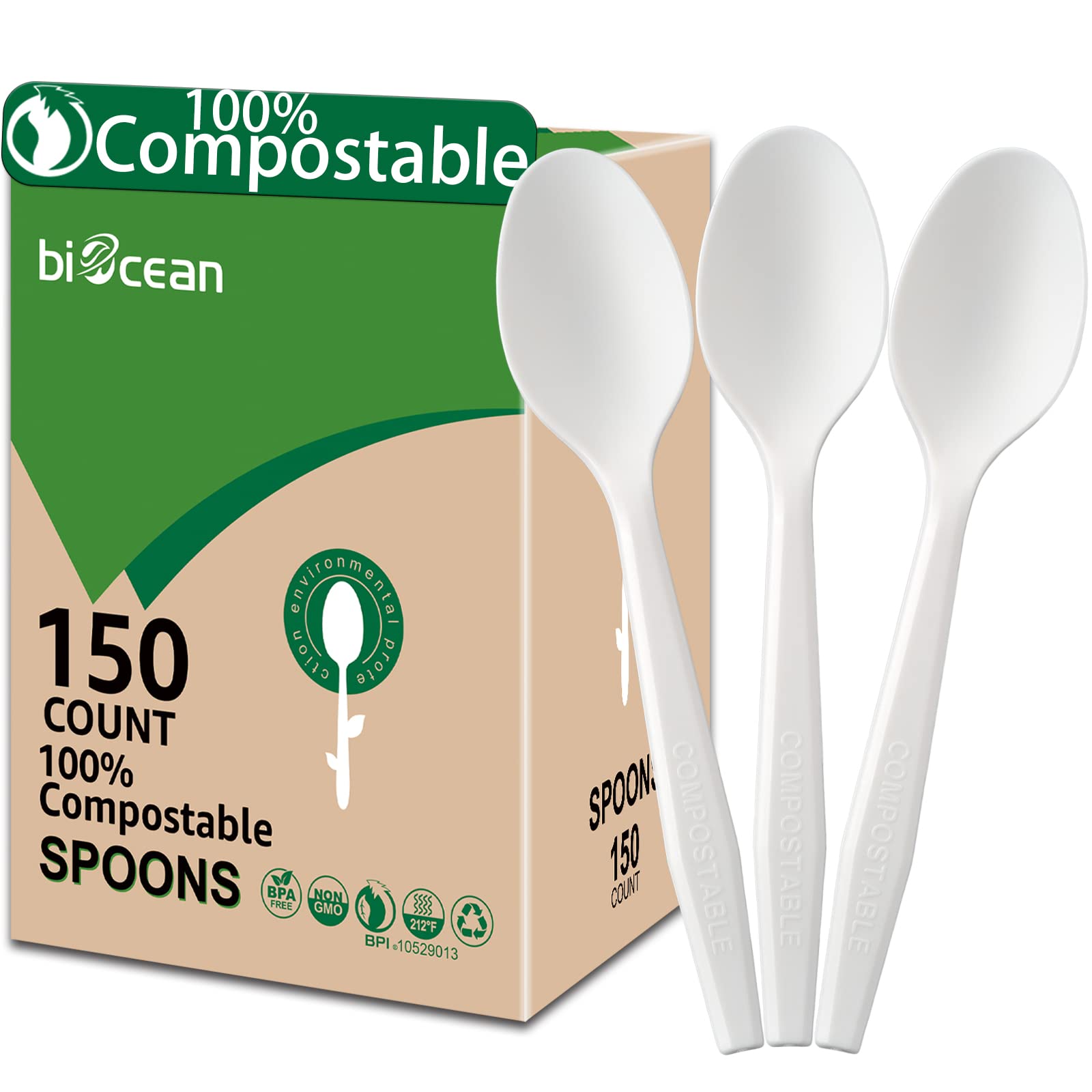 Eco-Friendly 100% Compostable Heavy Duty Flatware Set - Biodegradable Knives, Forks & Spoons for Parties, Weddings, BBQs, Picnics & Camping | Sustainable Plastic-Free Utensils for Outdoor Dining & Events