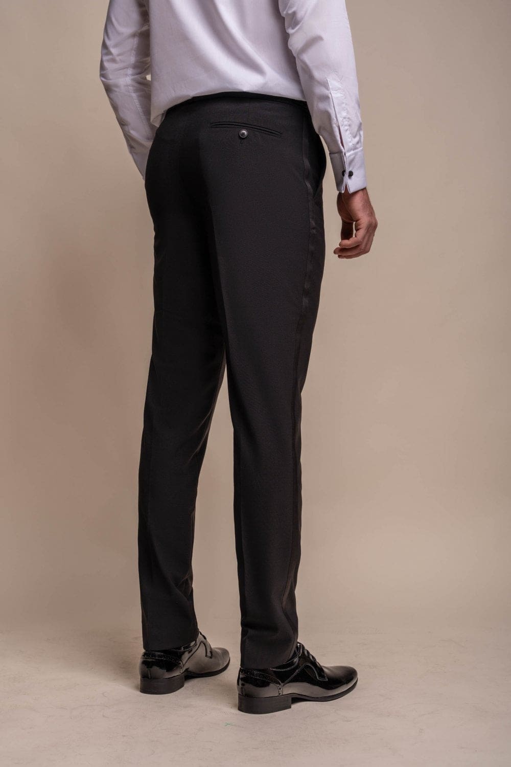 Cavani Aspen Men's Black Dress Pants - Slim Fit Formal Trousers for Office, Business & Wedding Attire