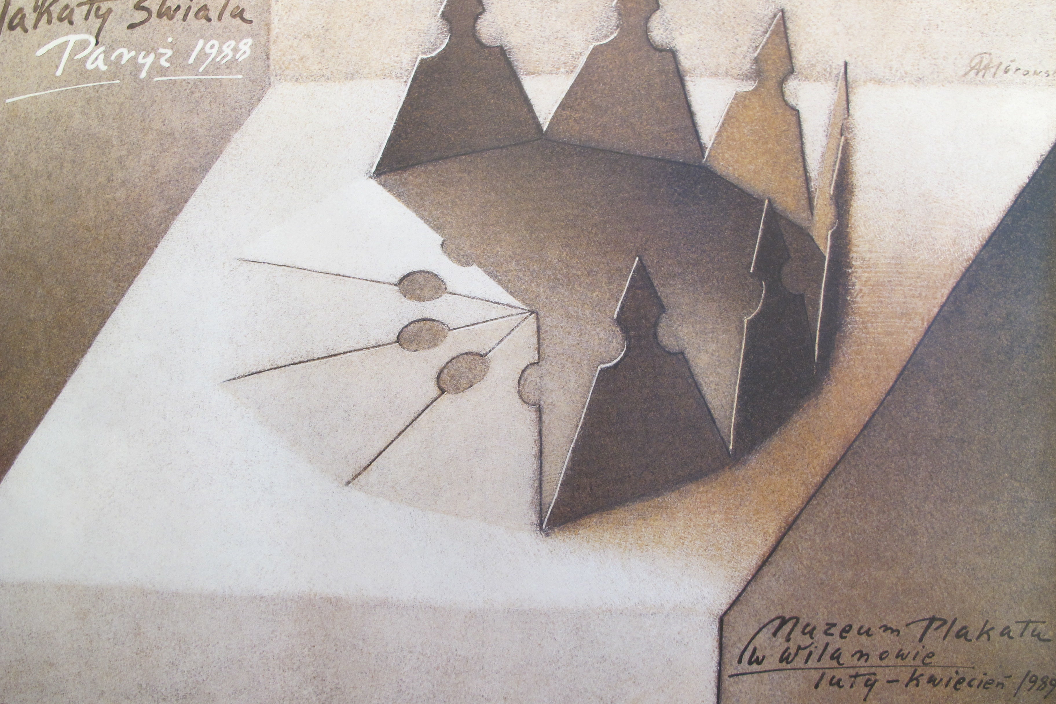 1988 Original Polish Exhibition Poster - Best Posters of the World (Paris) - Vintage Art Deco Wall Decor for Home, Office & Gallery Display