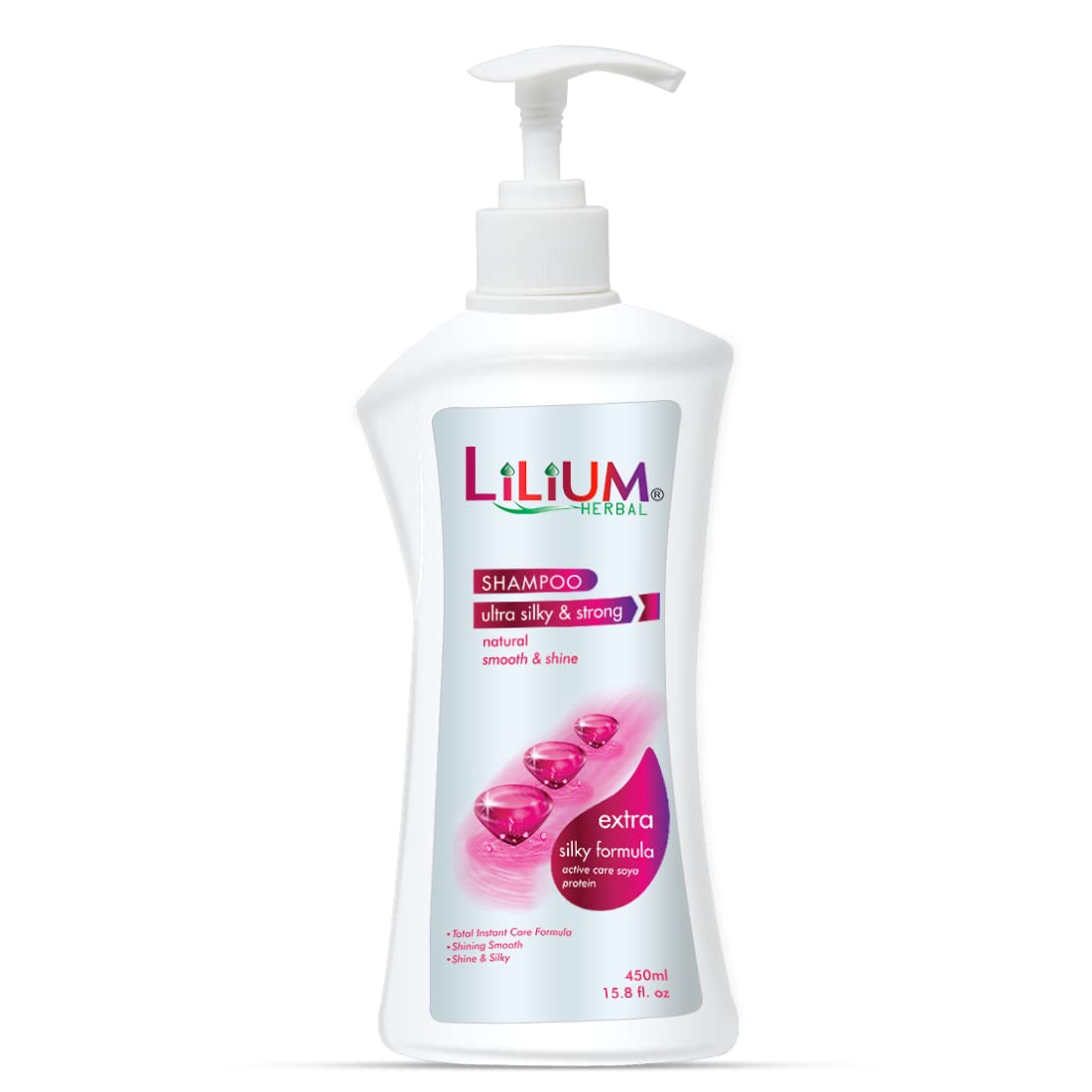 Lilium Herbal Ultra Silky & Strong Shampoo 450ml - Natural Hair Care for Shine & Strength - Perfect for Daily Use & Damaged Hair Repair