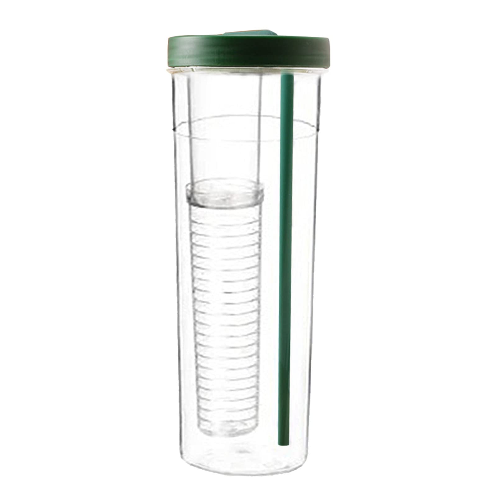 Foldable Straw Water Bottle with Removable Strainer - Leakproof BPA-Free Plastic Travel Mug Set of 8 (Blue) - Perfect for Gym, Hiking, Camping & Office Use