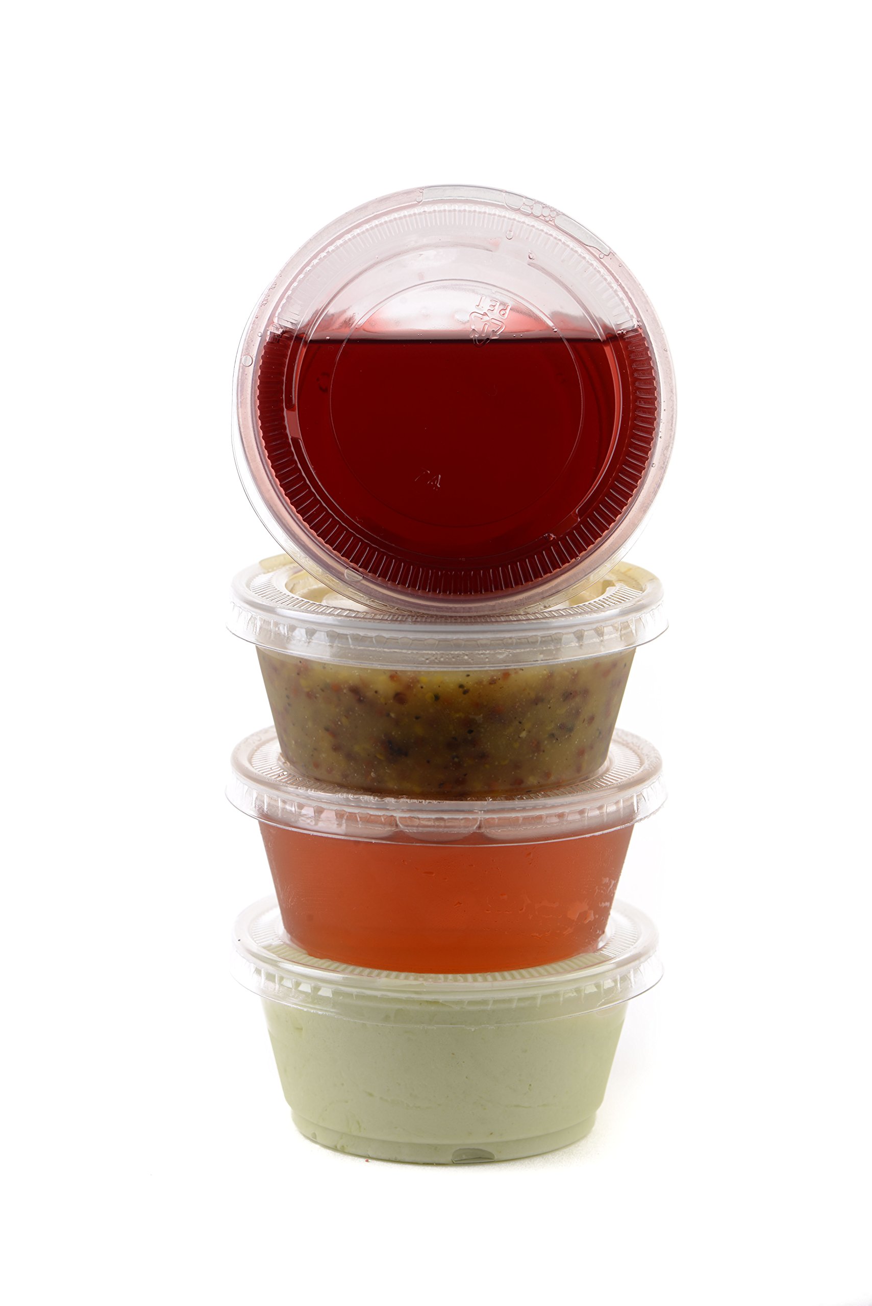 EcoQuality 3.25 oz Clear Plastic Disposable Portion Cups with Lids - 2000 Pack for Jello Shots, Souffle, Condiments, Food Sampling & Party Serving | BPA-Free Leakproof Containers for Catering, Restaurants & Home Use